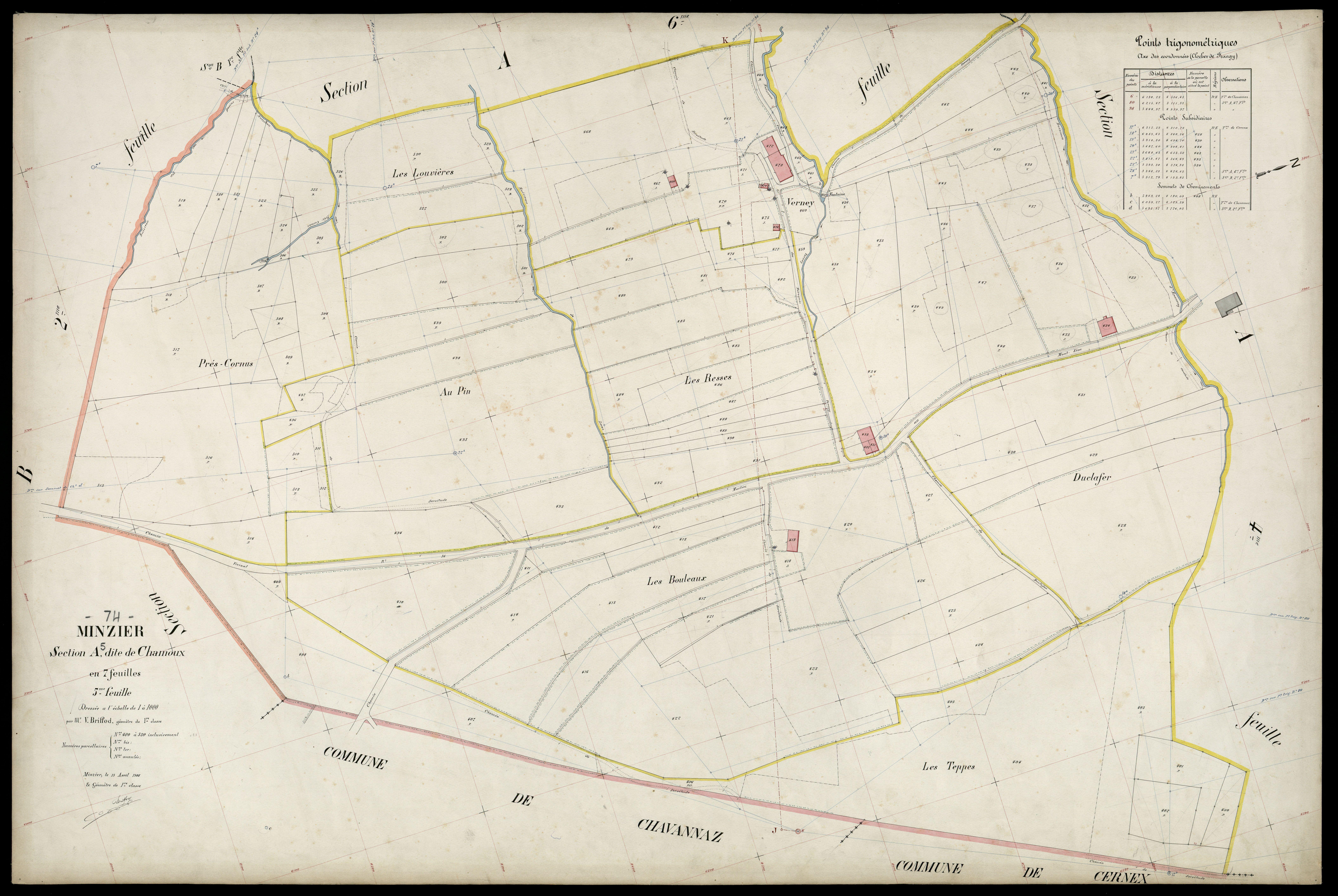 3 P 3 6170 - Feuille n° 6, parcelles n° 31 à 789 - 15 avril 1908
