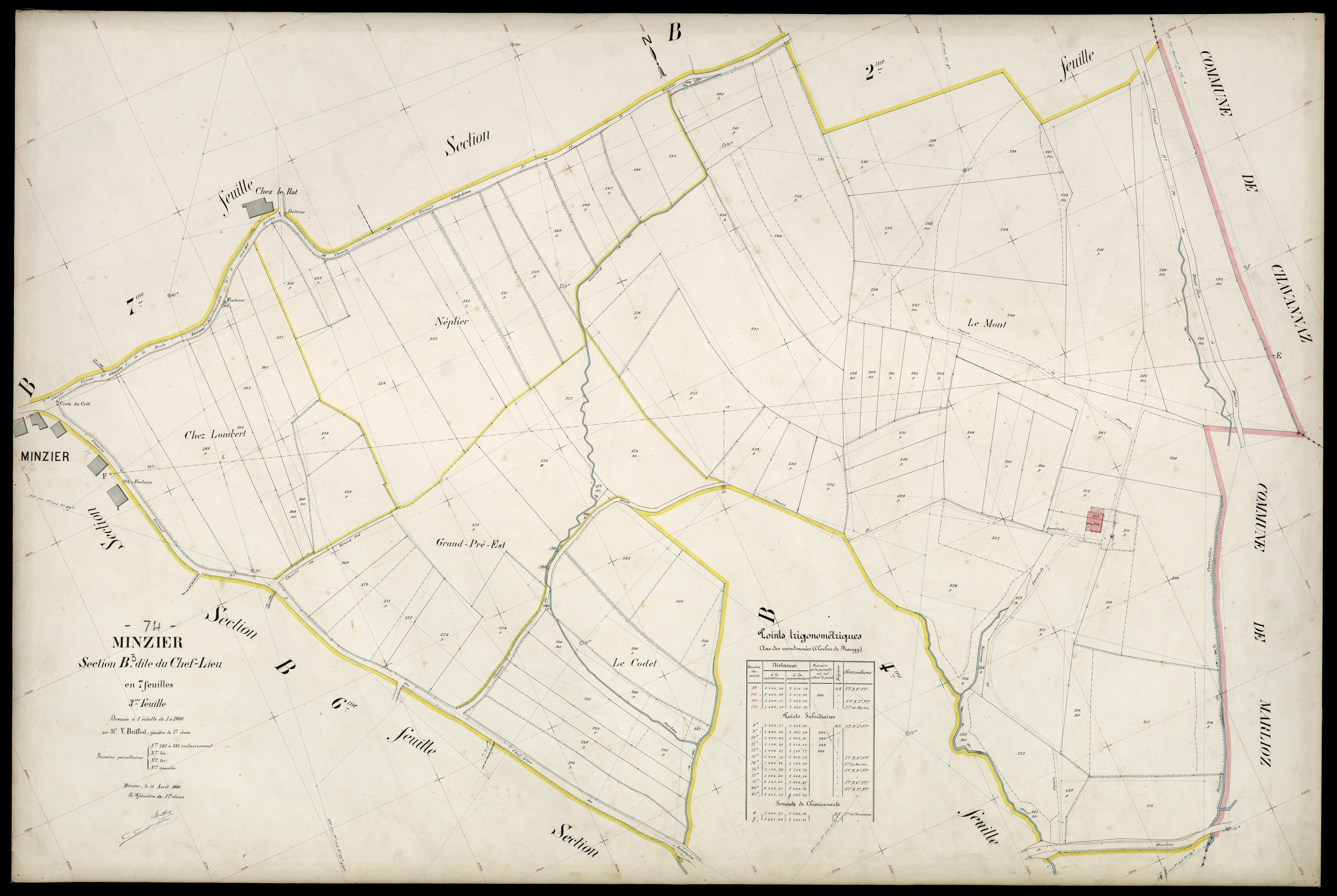 3 P 3 6175 - Feuille n° 4, parcelles n° 396 à 84 - 15 avril 1908