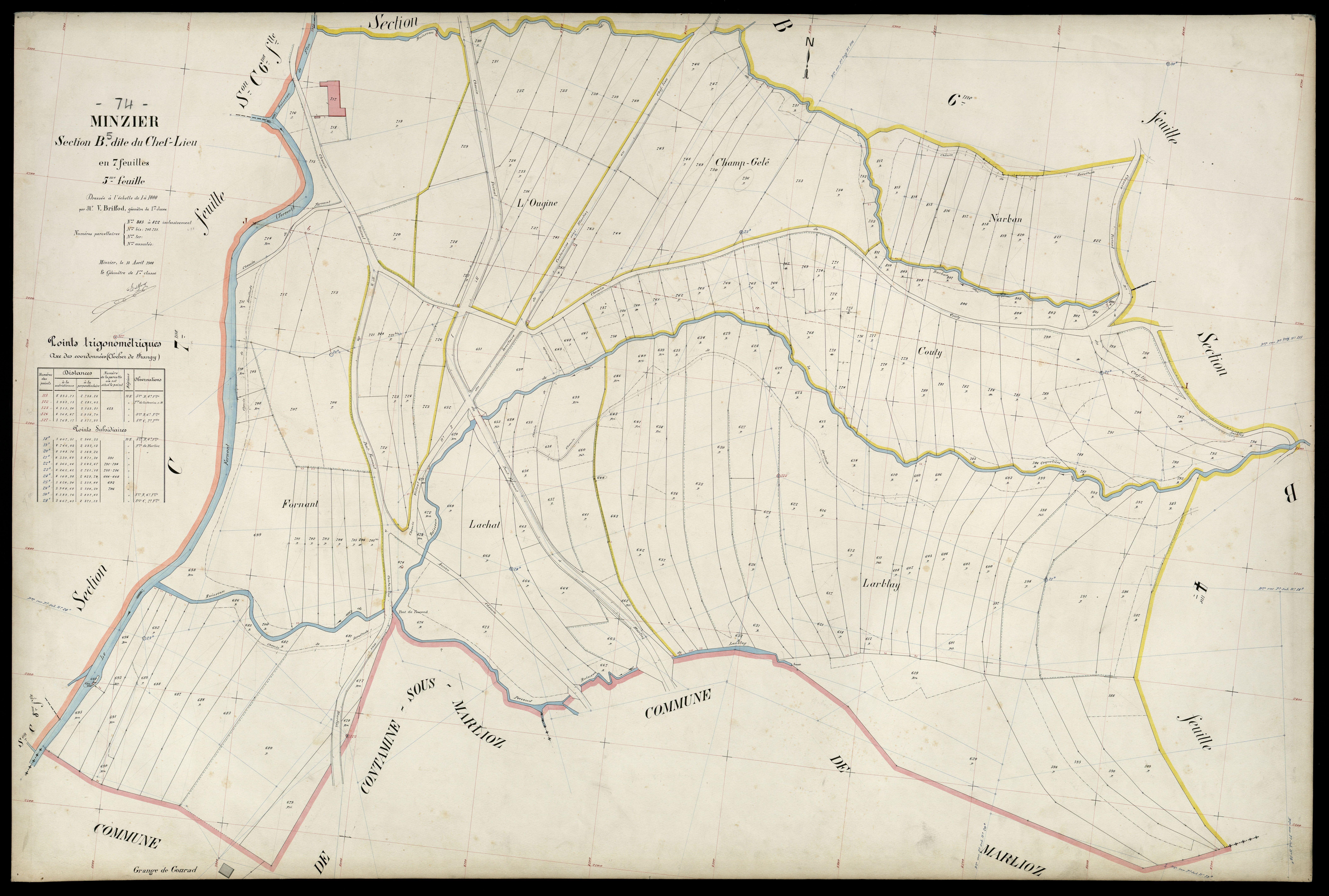 3 P 3 6177 - Feuille n° 6, parcelles n° 823 à 1142 - 15 avril 1908