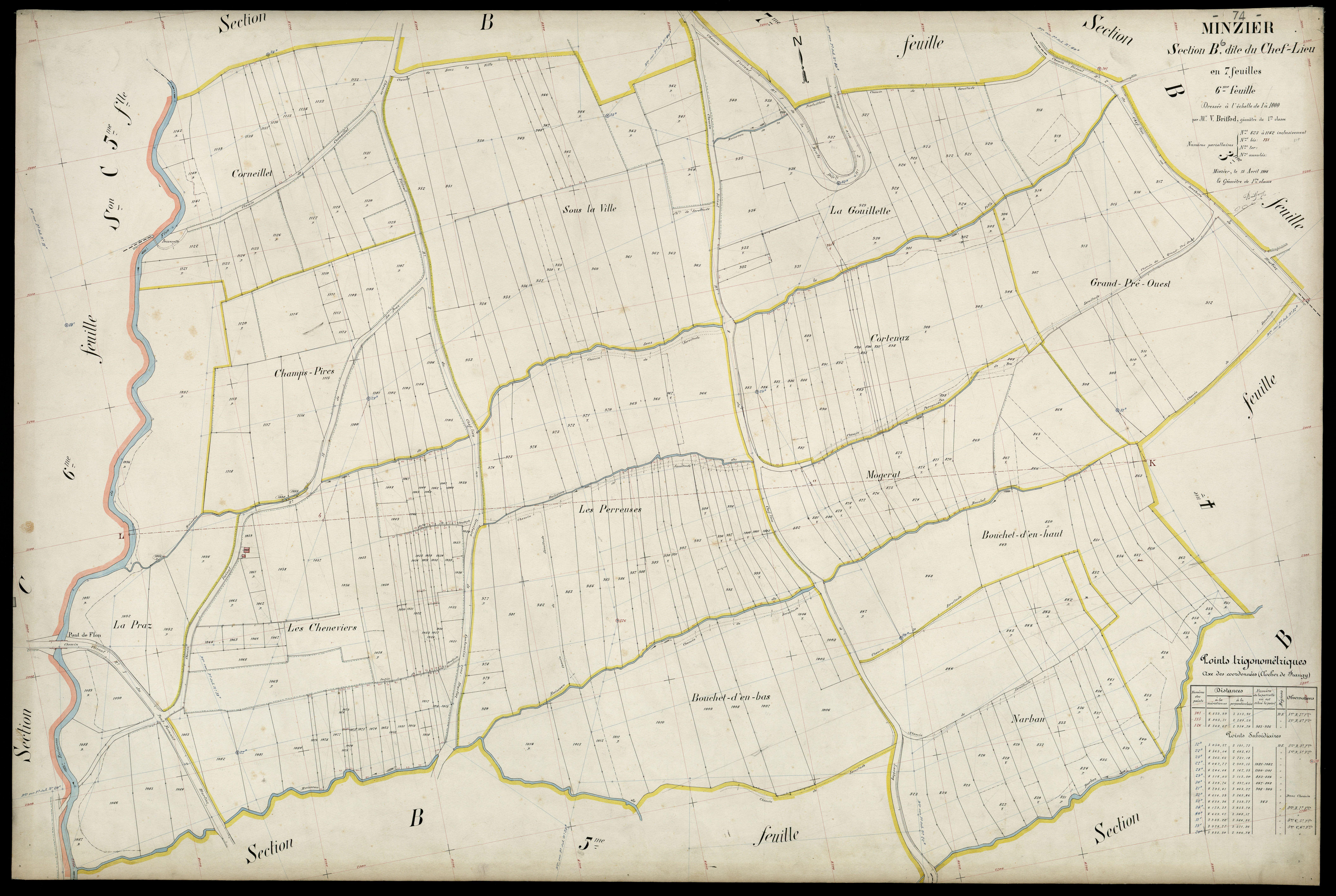 3 P 3 6178 - Feuille n° 7, parcelles n° 1143 à 121 - 15 avril 1908