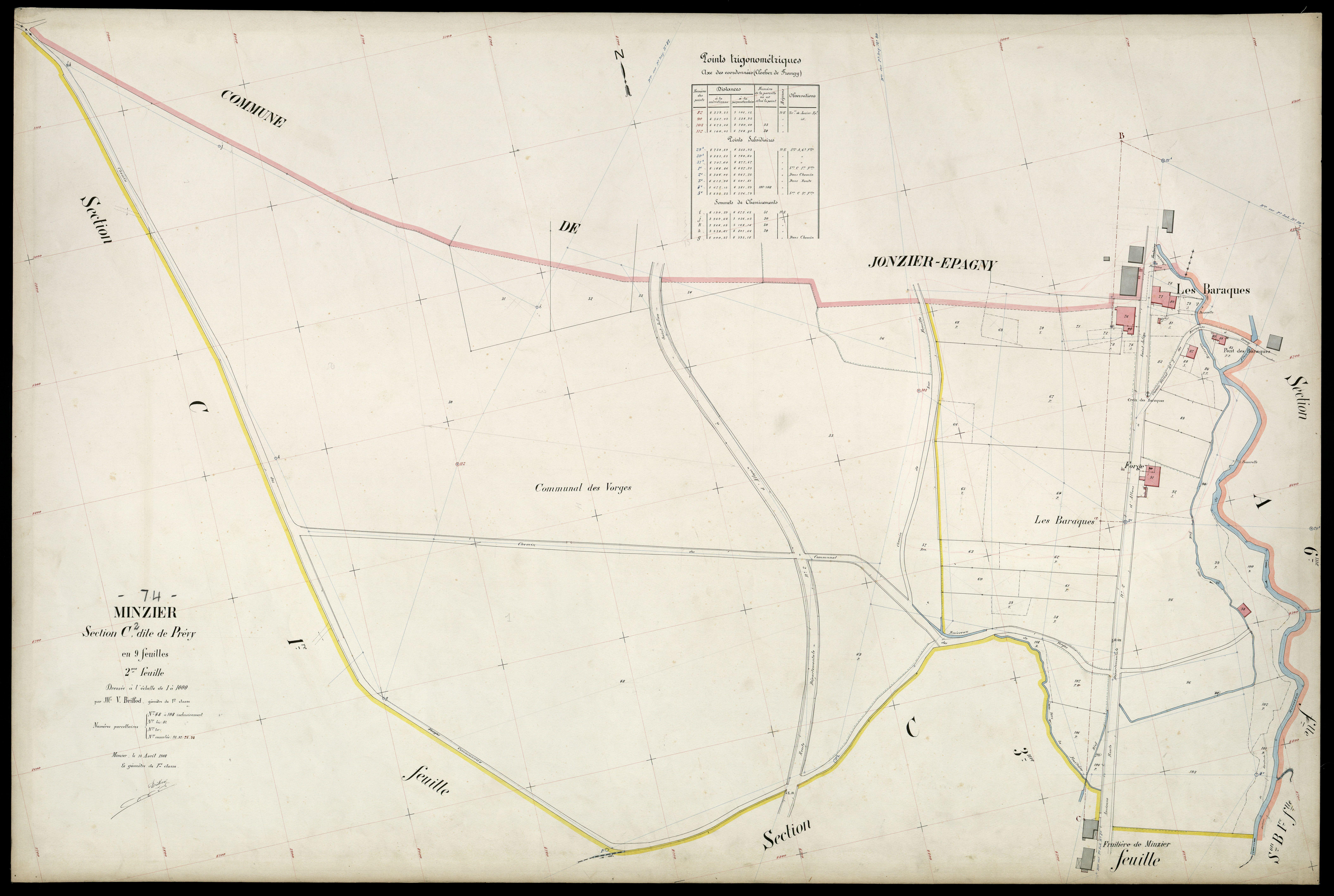 3 P 3 6181 - Feuille n° 3, parcelles n° 109 à 139 - 15 avril 1908