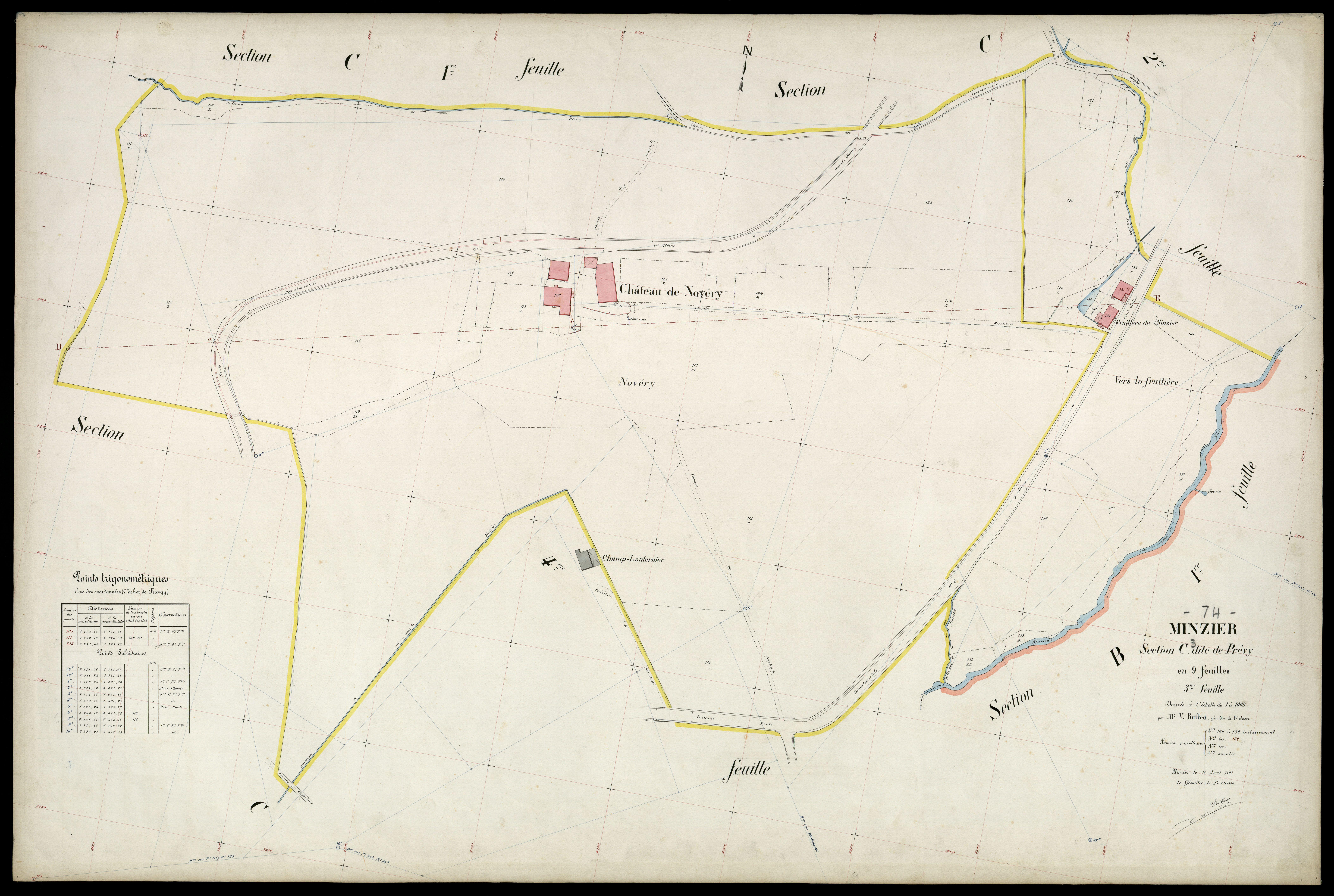 3 P 3 6182 - Feuille n° 4, parcelles n° 140 à 189 - 15 avril 1908