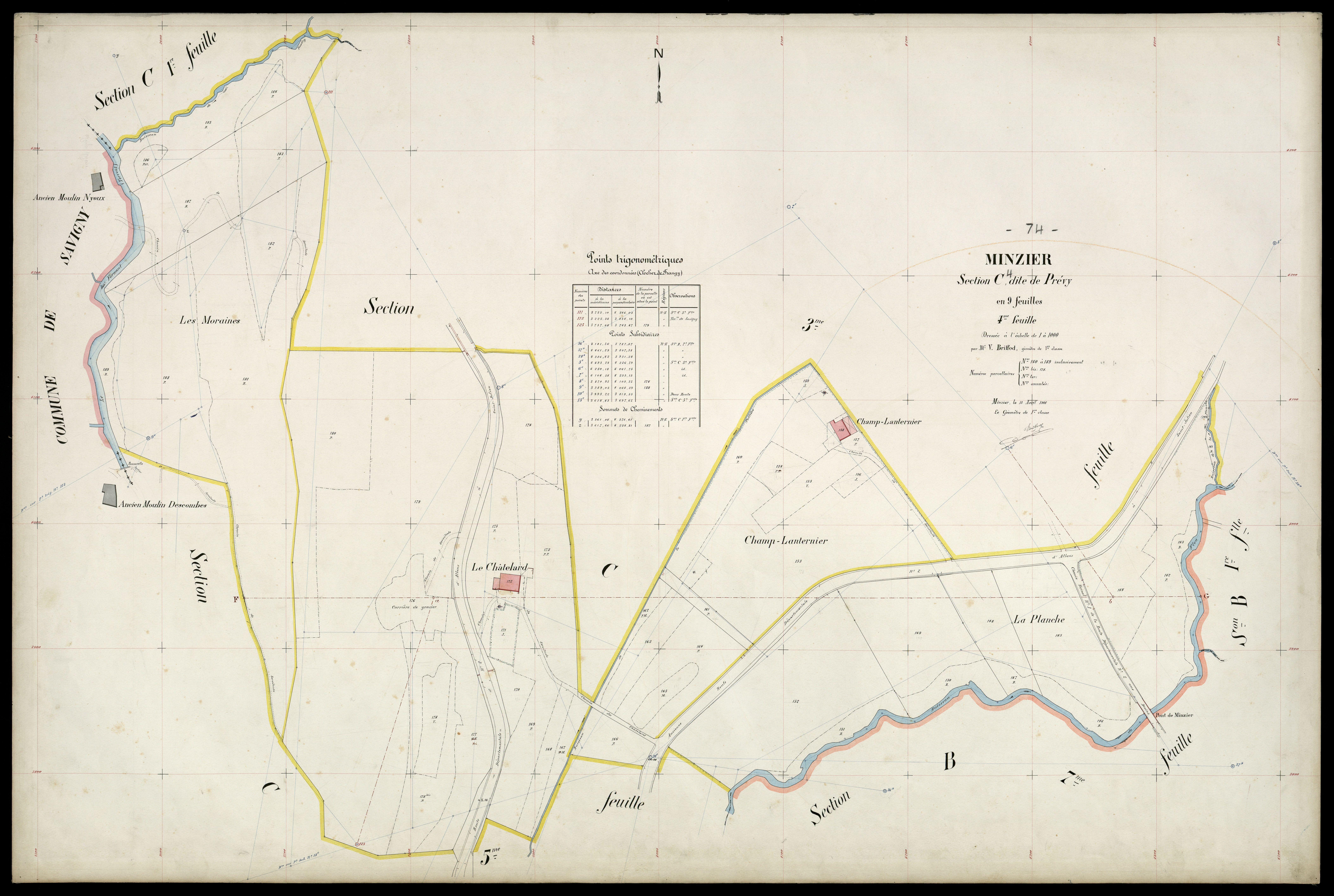 3 P 3 6183 - Feuille n° , parcelles n° 190 à 287 - 15 avril 1908