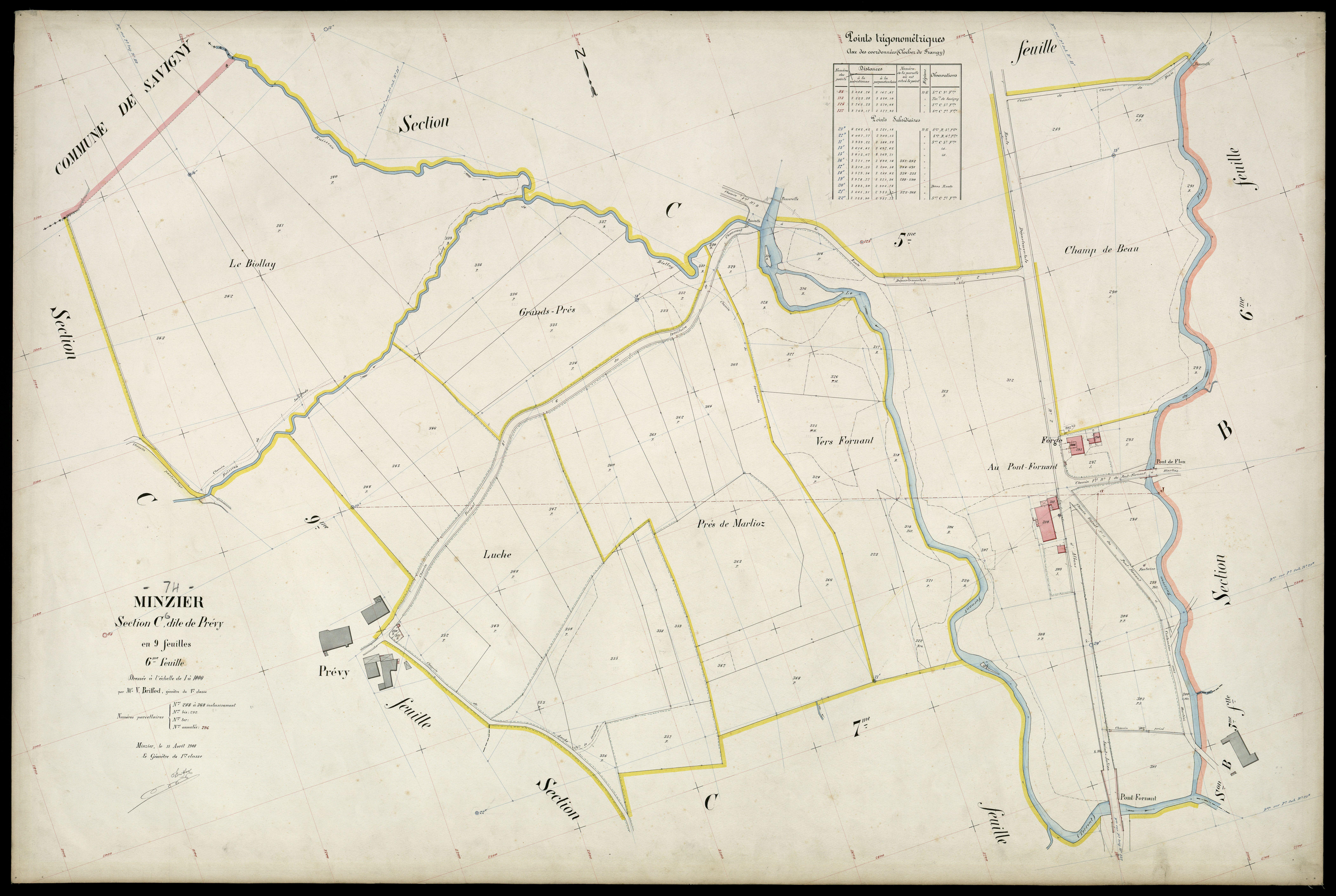 3 P 3 6185 - Feuille n° 7, parcelles n° 369 à 28 - 15 avril 1908