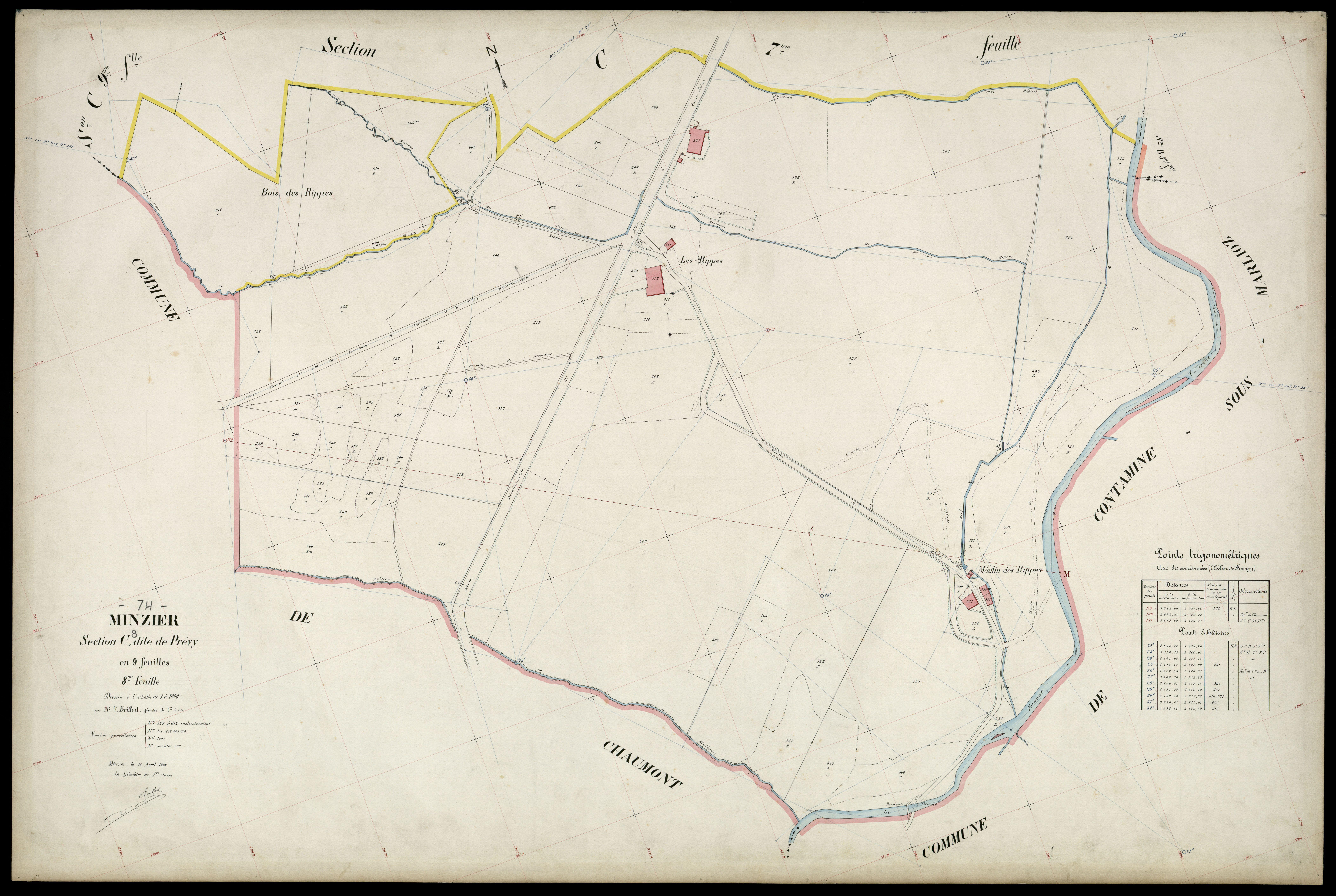 3 P 3 6187 - Feuille n° 9, parcelles n° 613 à 70 - 15 avril 1908