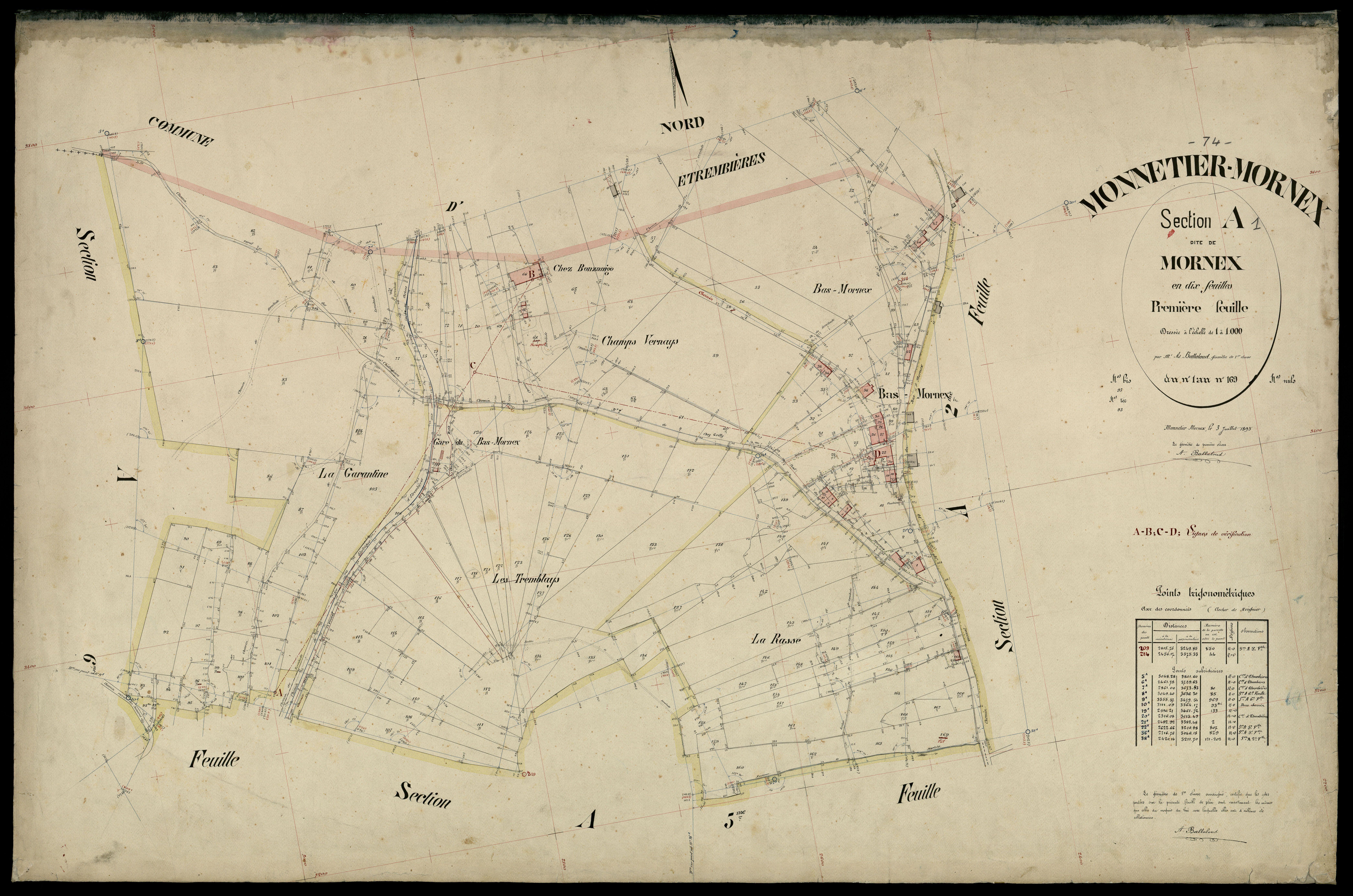 3 P 3 6191 - Feuille n° 2, parcelles n° 170 à 376 - 4 juillet 1895