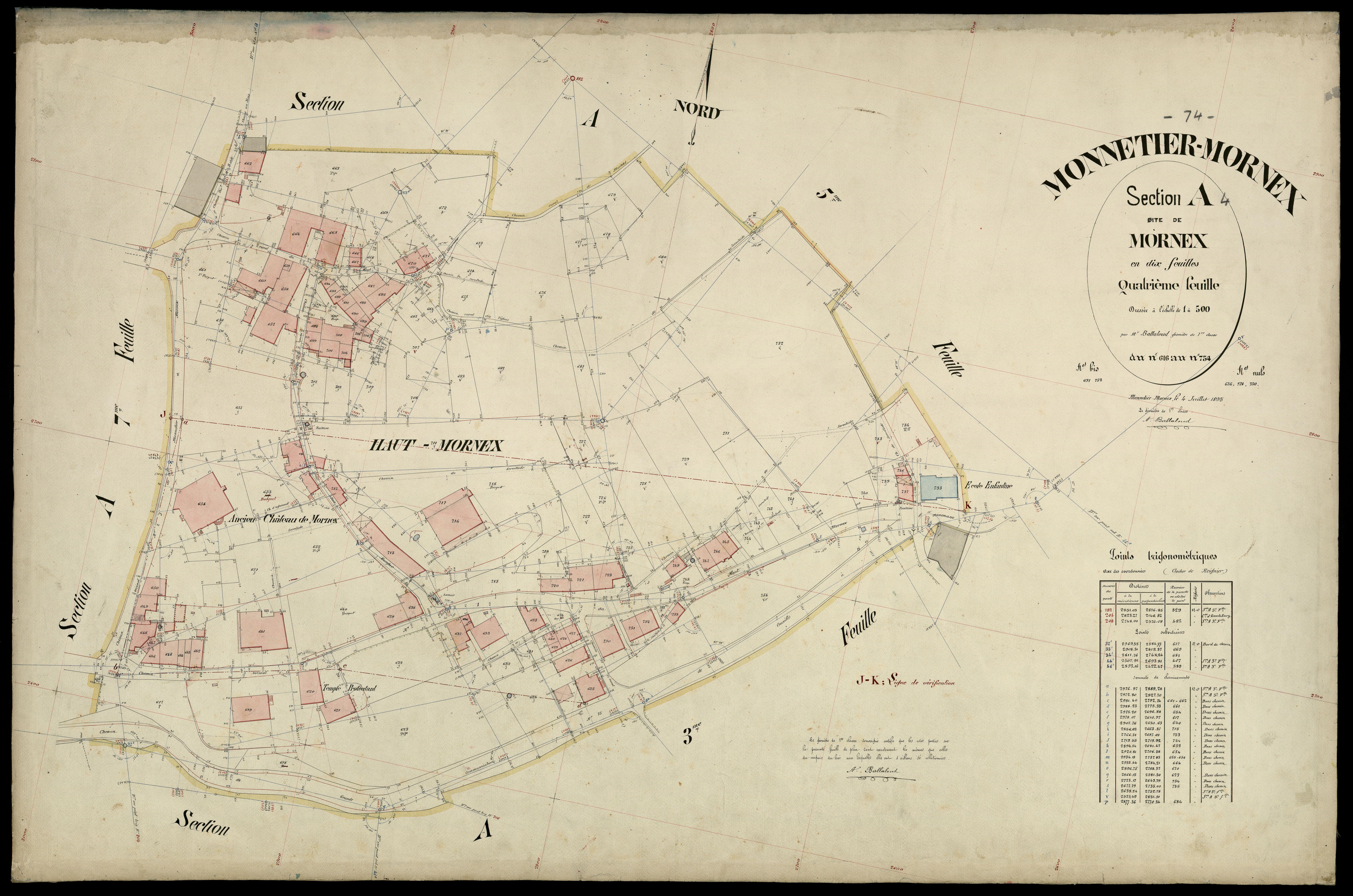 3 P 3 6194 - Feuille n° , parcelles n° 7 à 897 - 4 juillet 1895