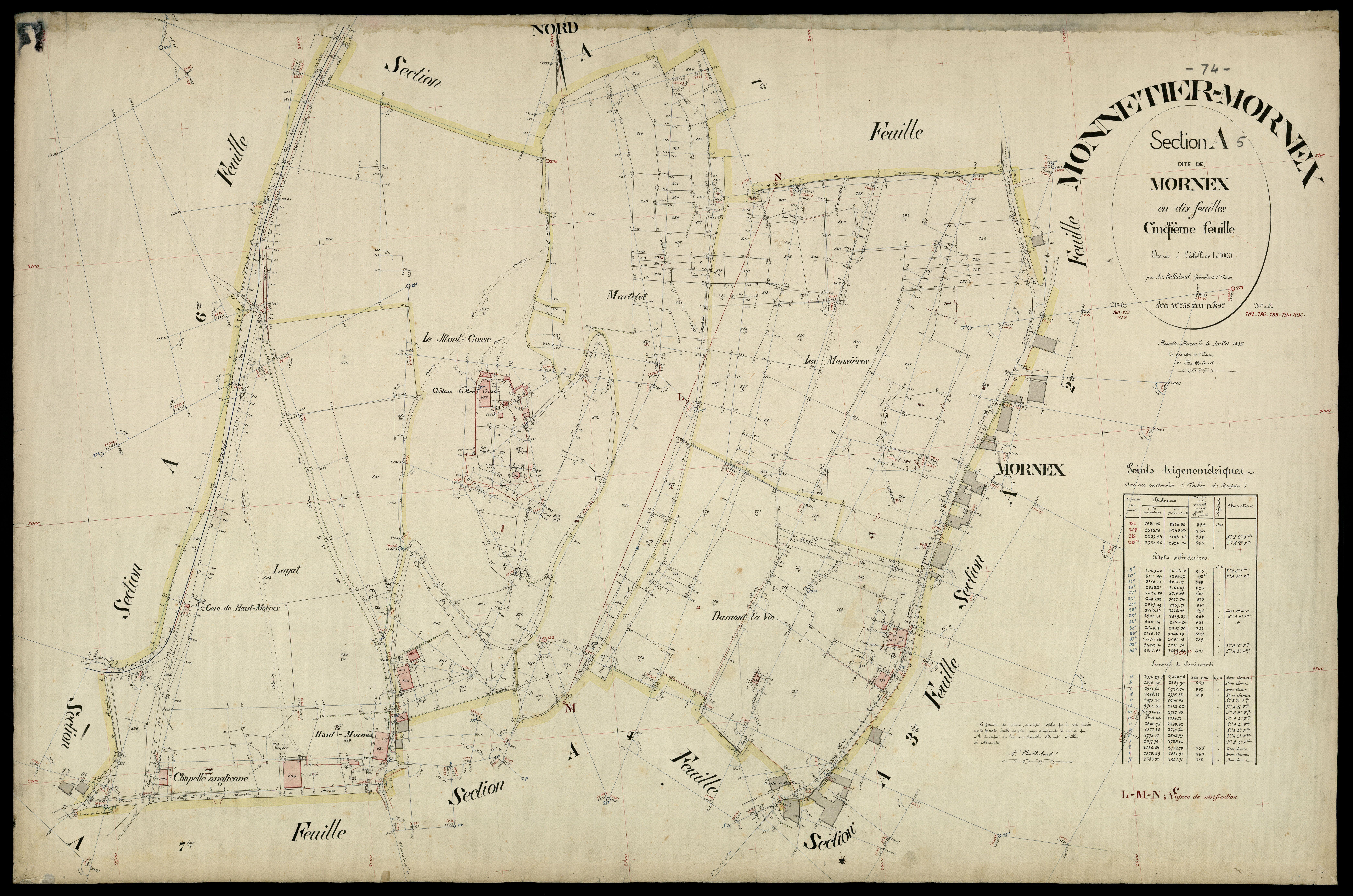 3 P 3 6195 - Feuille n° 6, parcelles n° 898 à 977 - 4 juillet 1895