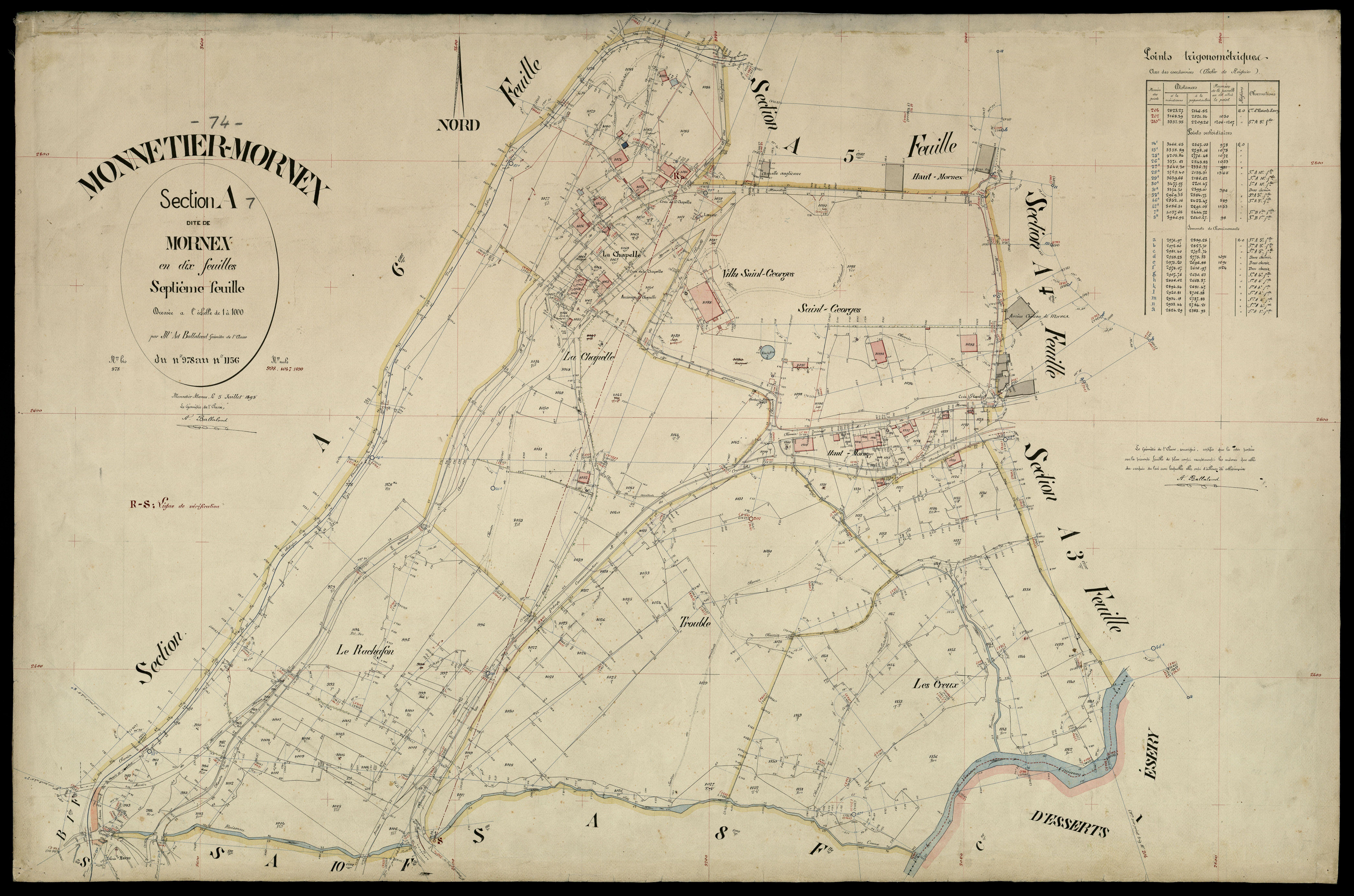 3 P 3 6197 - Feuille n° 8, parcelles n° 117 à 1268 - 5 juillet 1895