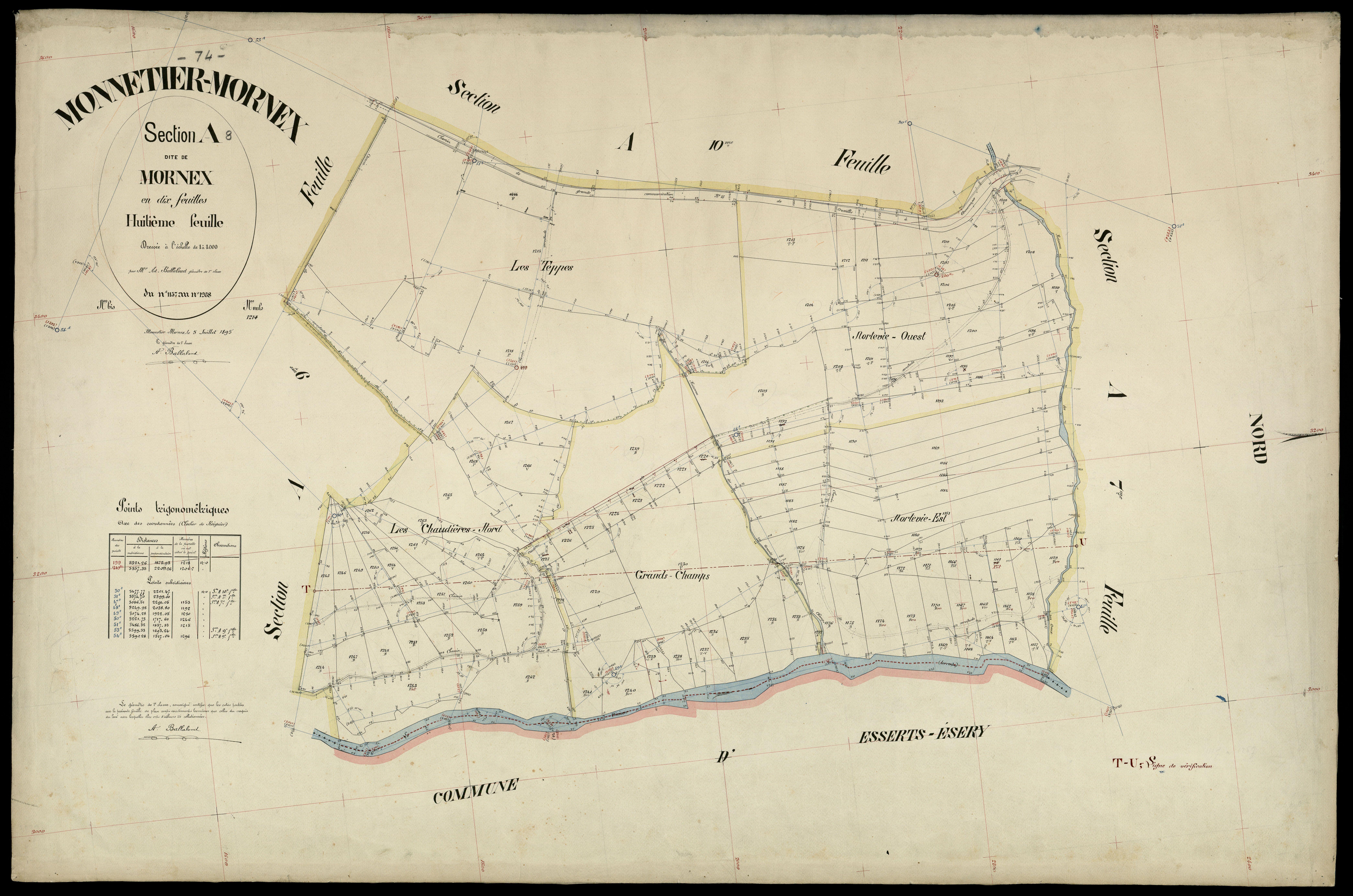 3 P 3 6198 - Feuille n° 9, parcelles n° 1269 à 1338 - 5 juillet 1895