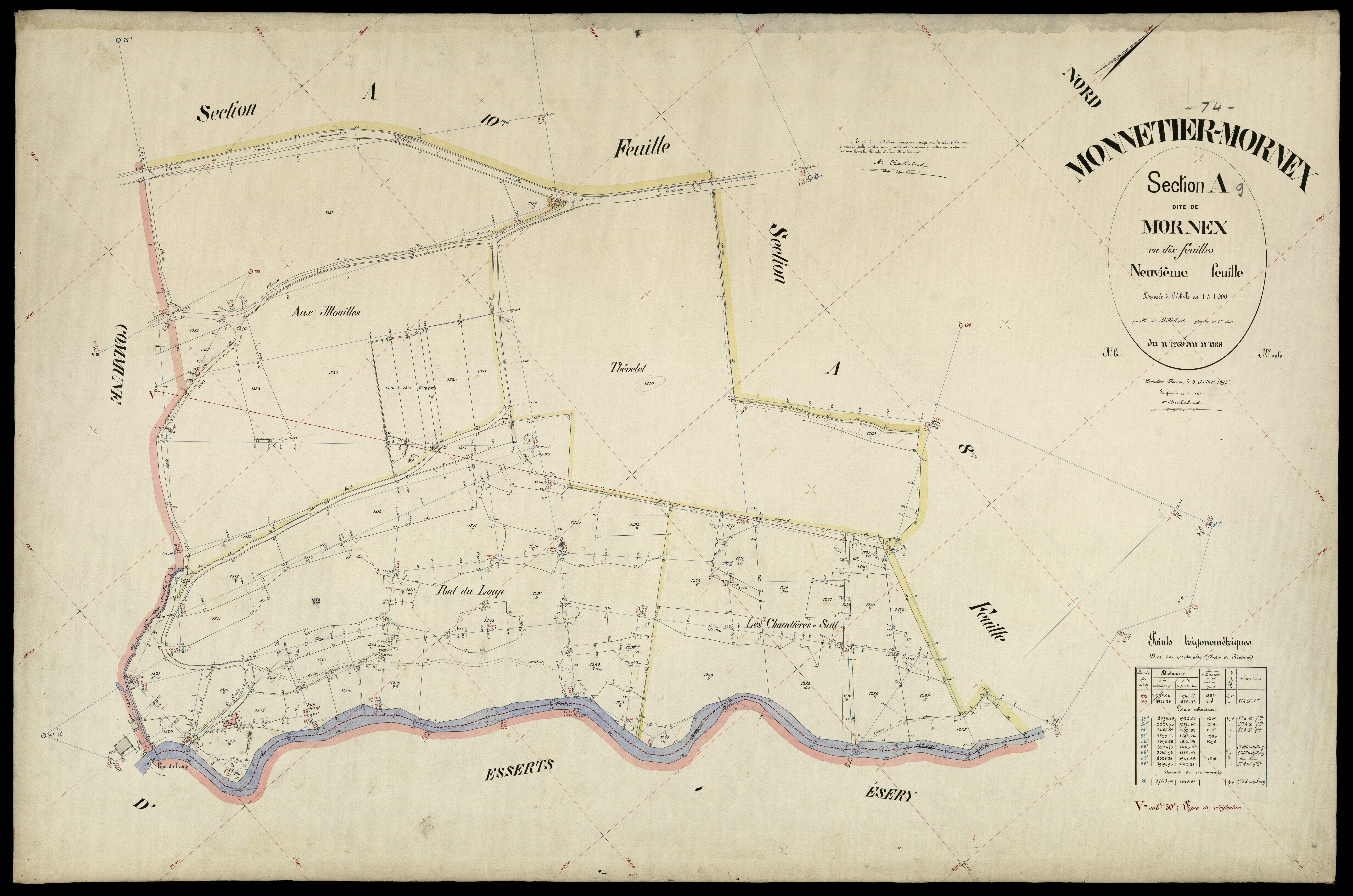 3 P 3 6199 - Feuille n° 10, parcelles n° 1339 à 138 - 5 juillet 1895