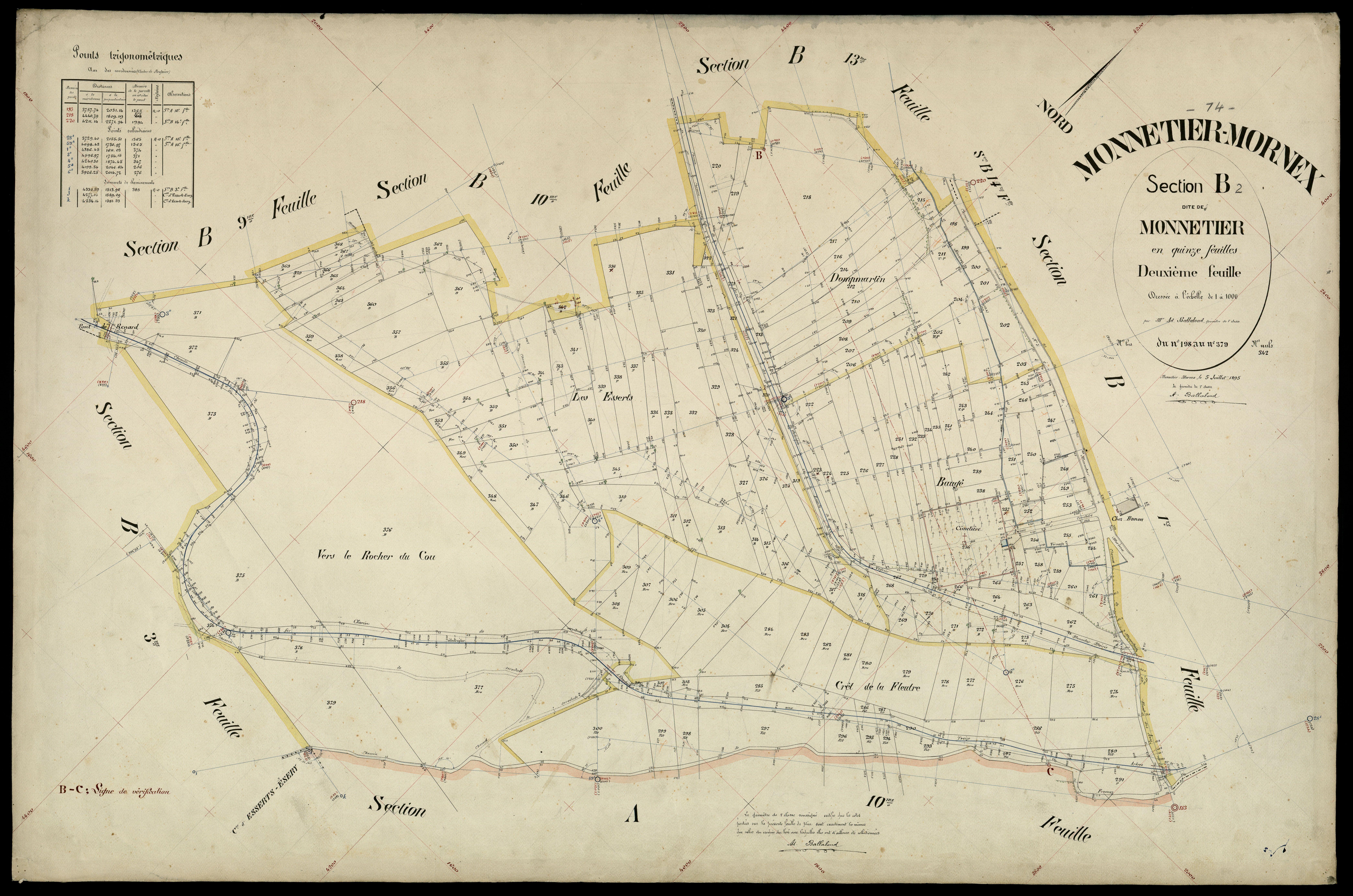 3 P 3 6202 - Feuille n° 3, parcelles n° 380 à 43 - 5 juillet 1895