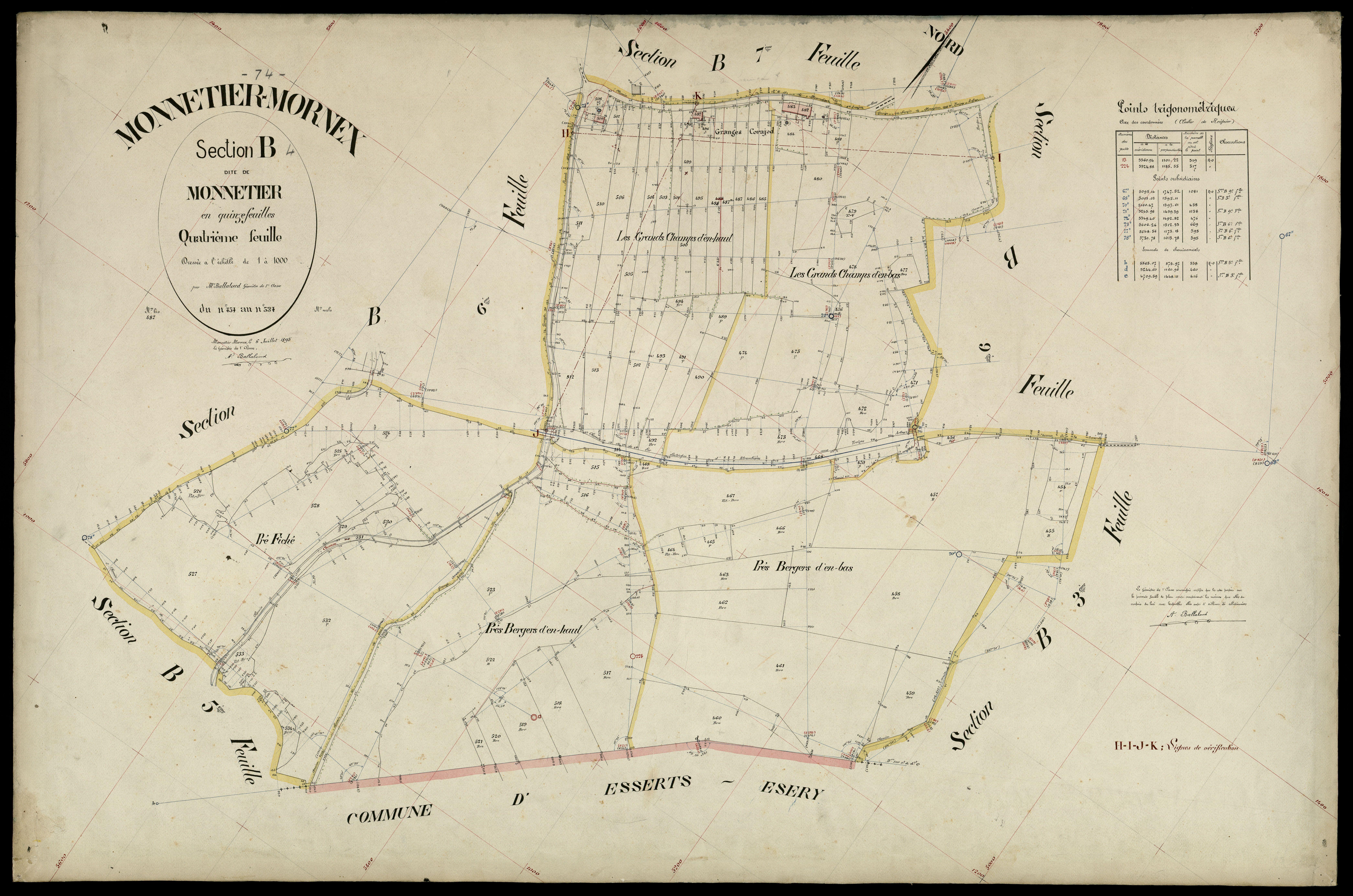 3 P 3 6204 - Feuille n° , parcelles n° 3 à 78 - 6 juillet 1895