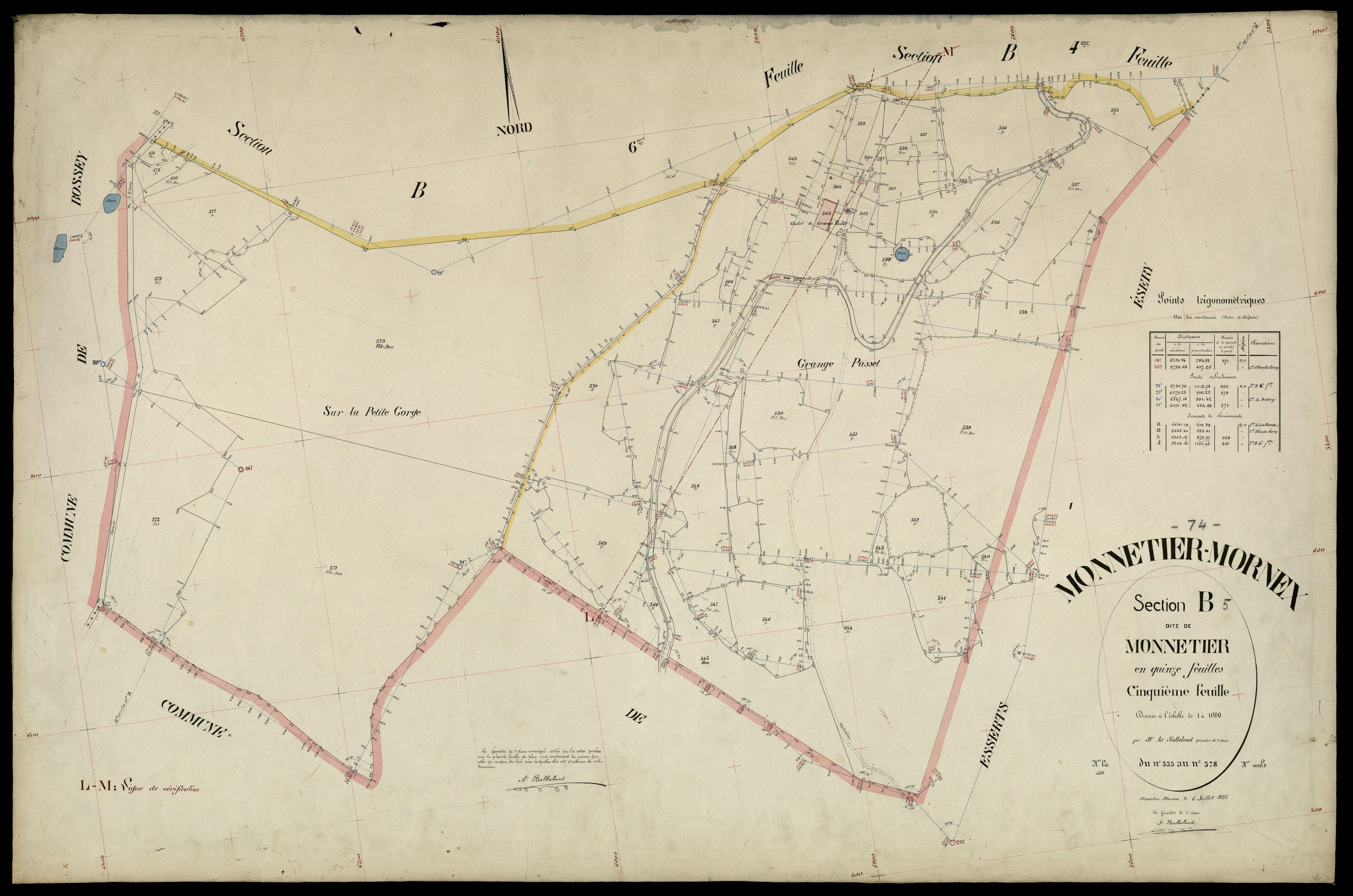 3 P 3 6205 - Feuille n° 6, parcelles n° 79 à 669 - 6 juillet 1895
