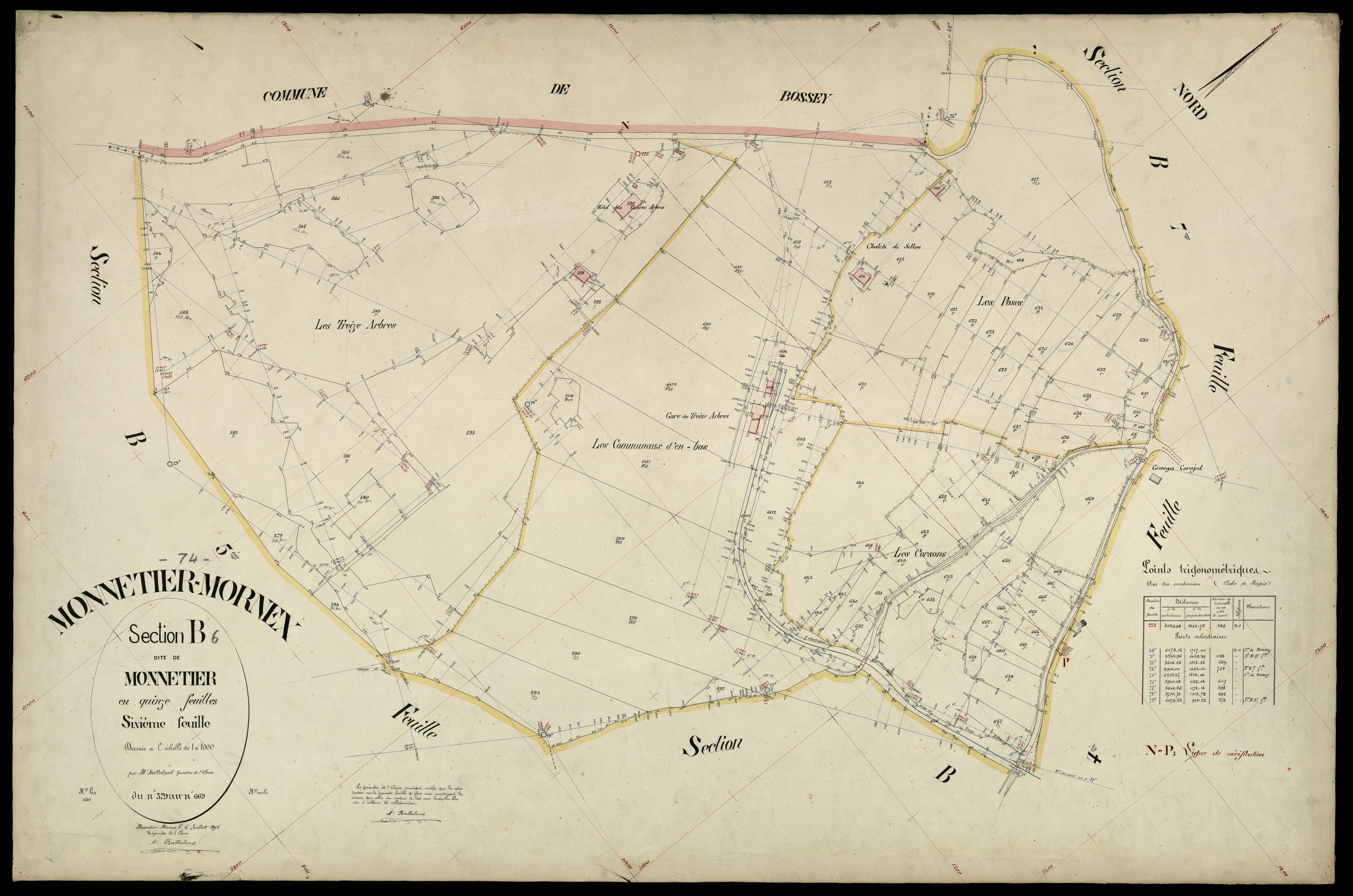 3 P 3 6206 - Feuille n° 7, parcelles n° 670 à 812 - 6 juillet 1895