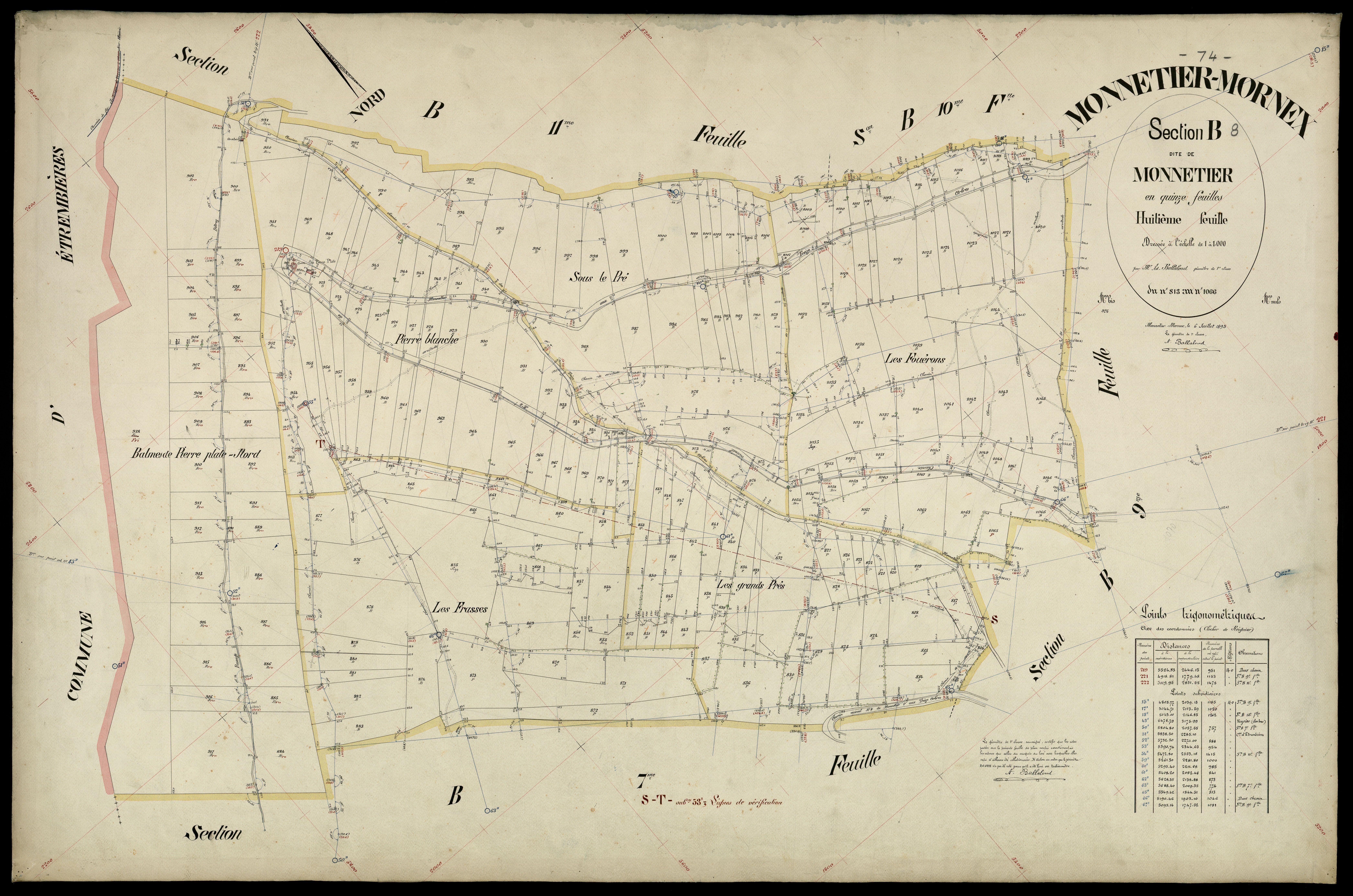3 P 3 6208 - Feuille n° 9, parcelles n° 1067 à 1247 - 6 juillet 1895