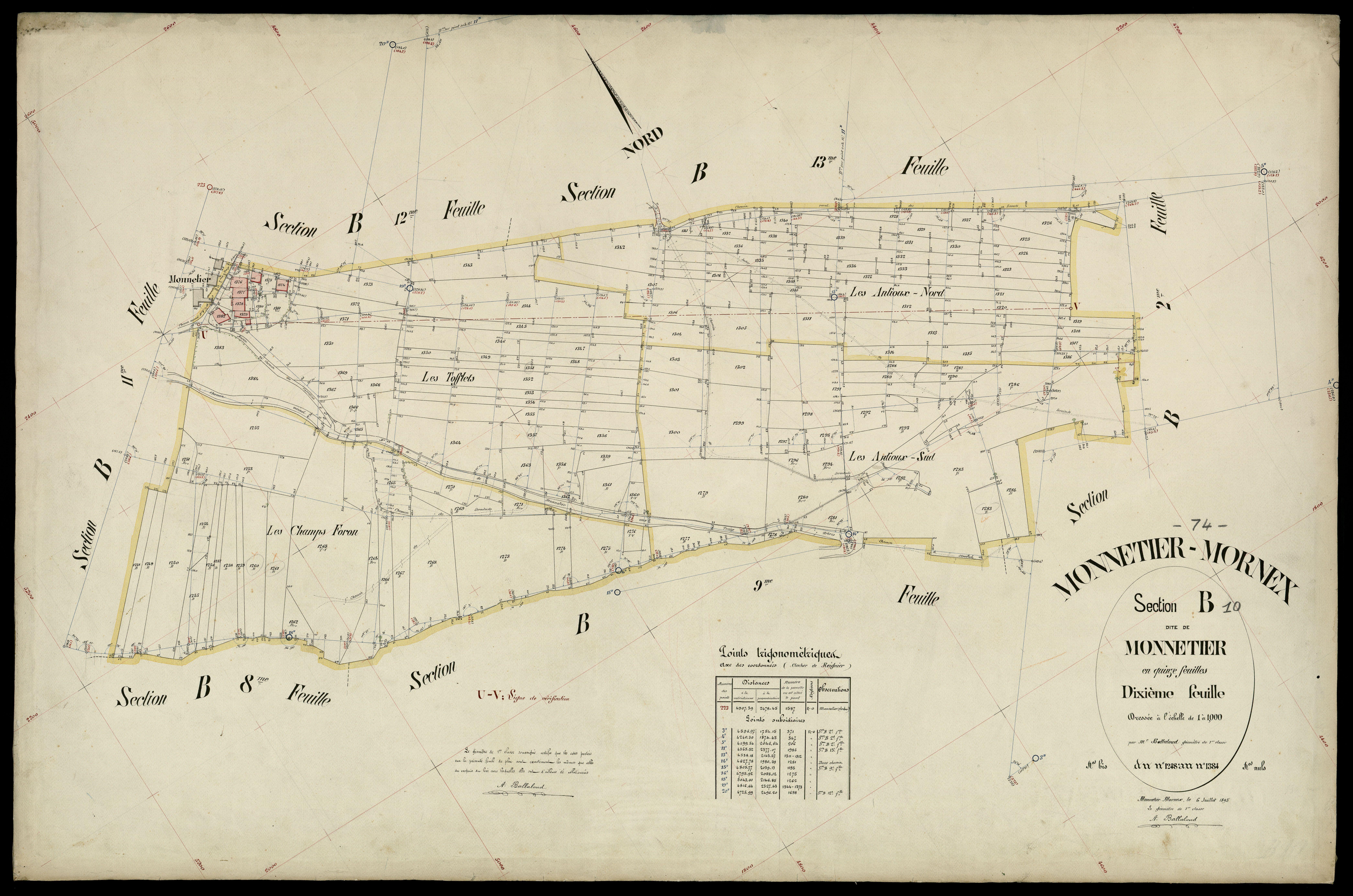 3 P 3 6210 - Feuille n° 11, parcelles n° 138 à 178 - 6 juillet 1895