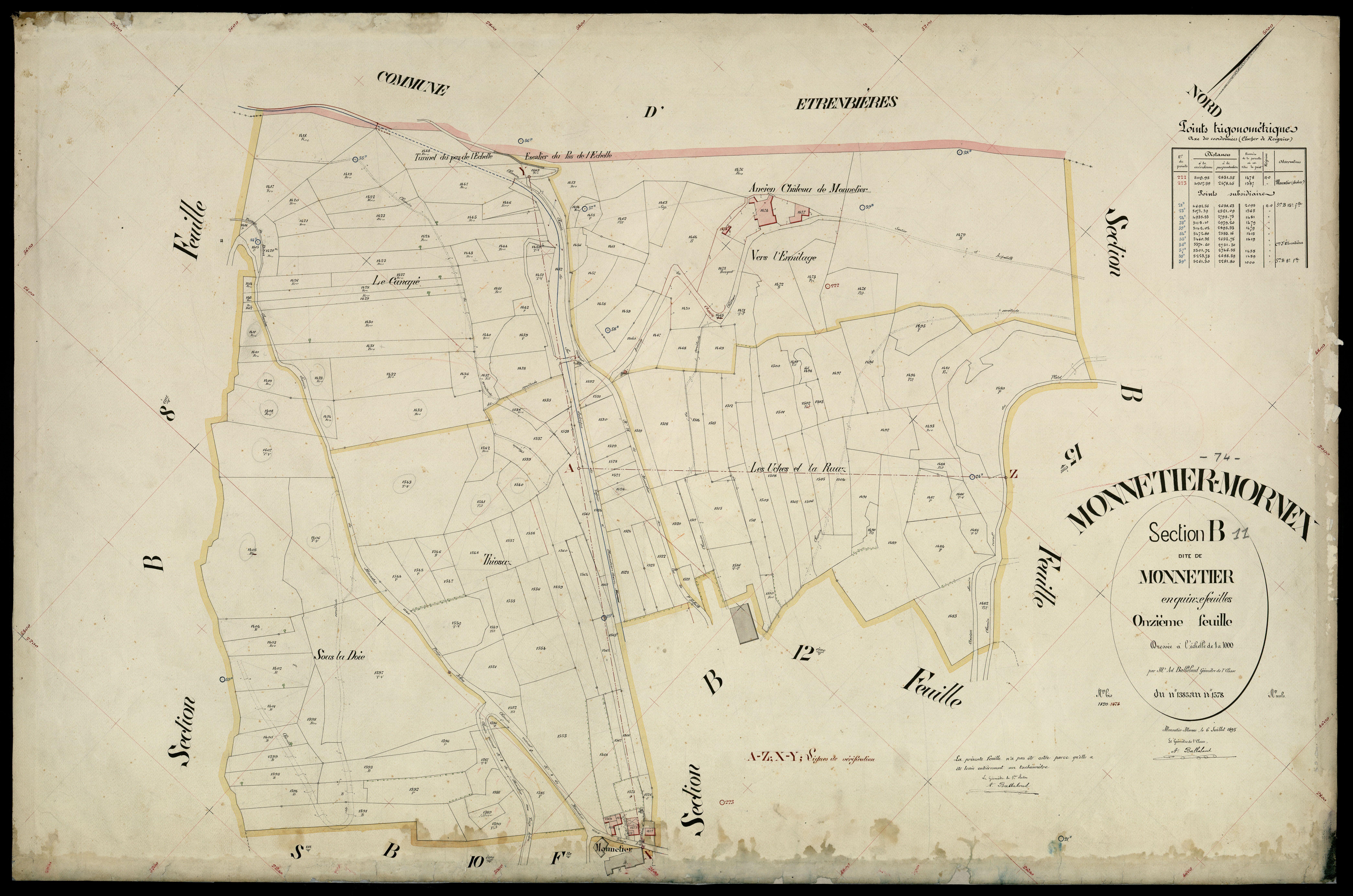 3 P 3 6211 - Feuille n° 12, parcelles n° 179 à 1837 - 6 juillet 1895