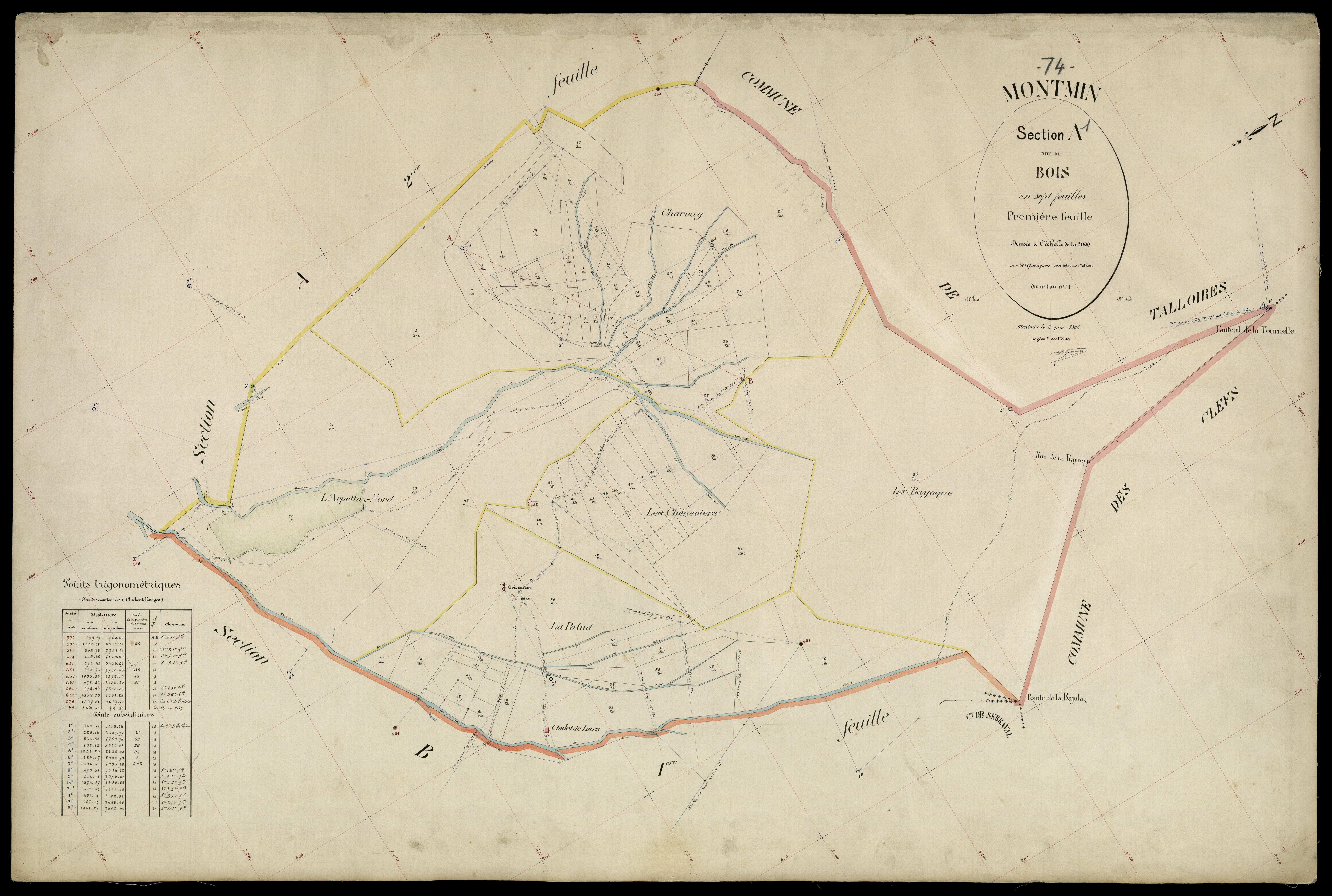 3 P 3 6226 - Feuille n° 2, parcelles n° 72 à 237 - 2 juin 1906