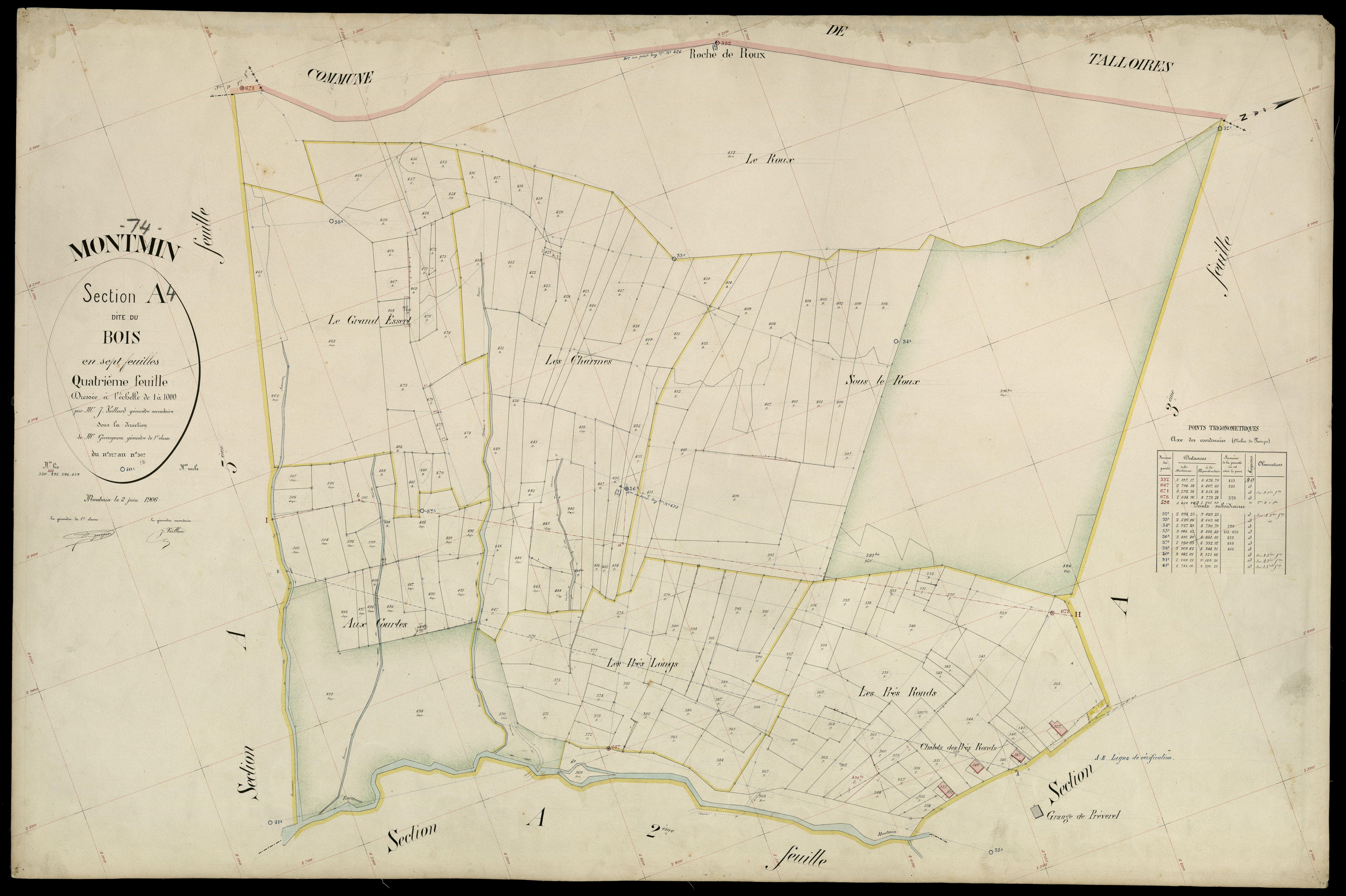 3 P 3 6229 - Feuille n° , parcelles n° 08 à 682 - 2 juin 1906