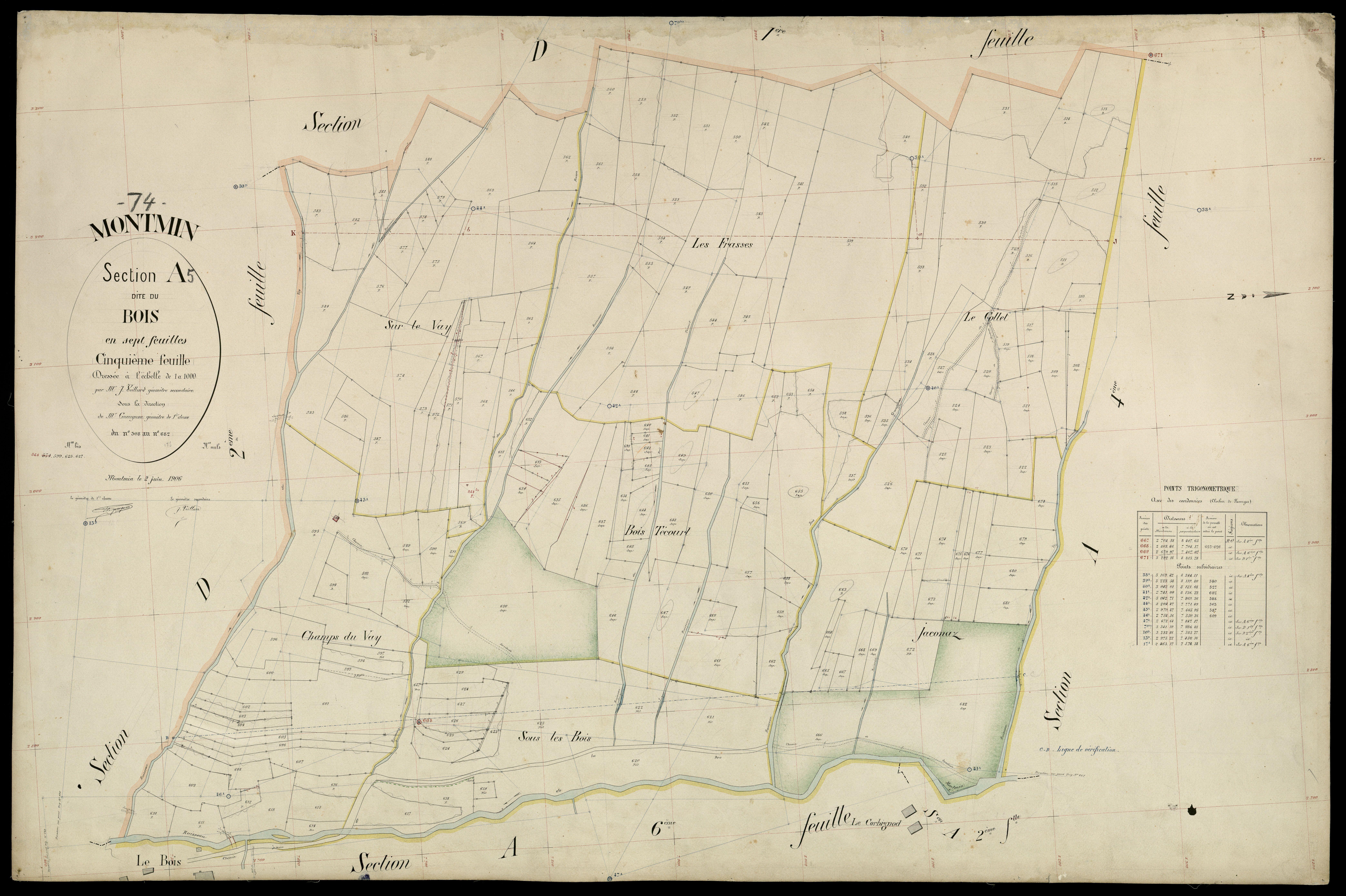 3 P 3 6230 - Feuille n° 6, parcelles n° 683 à 930 - 2 juin 1906