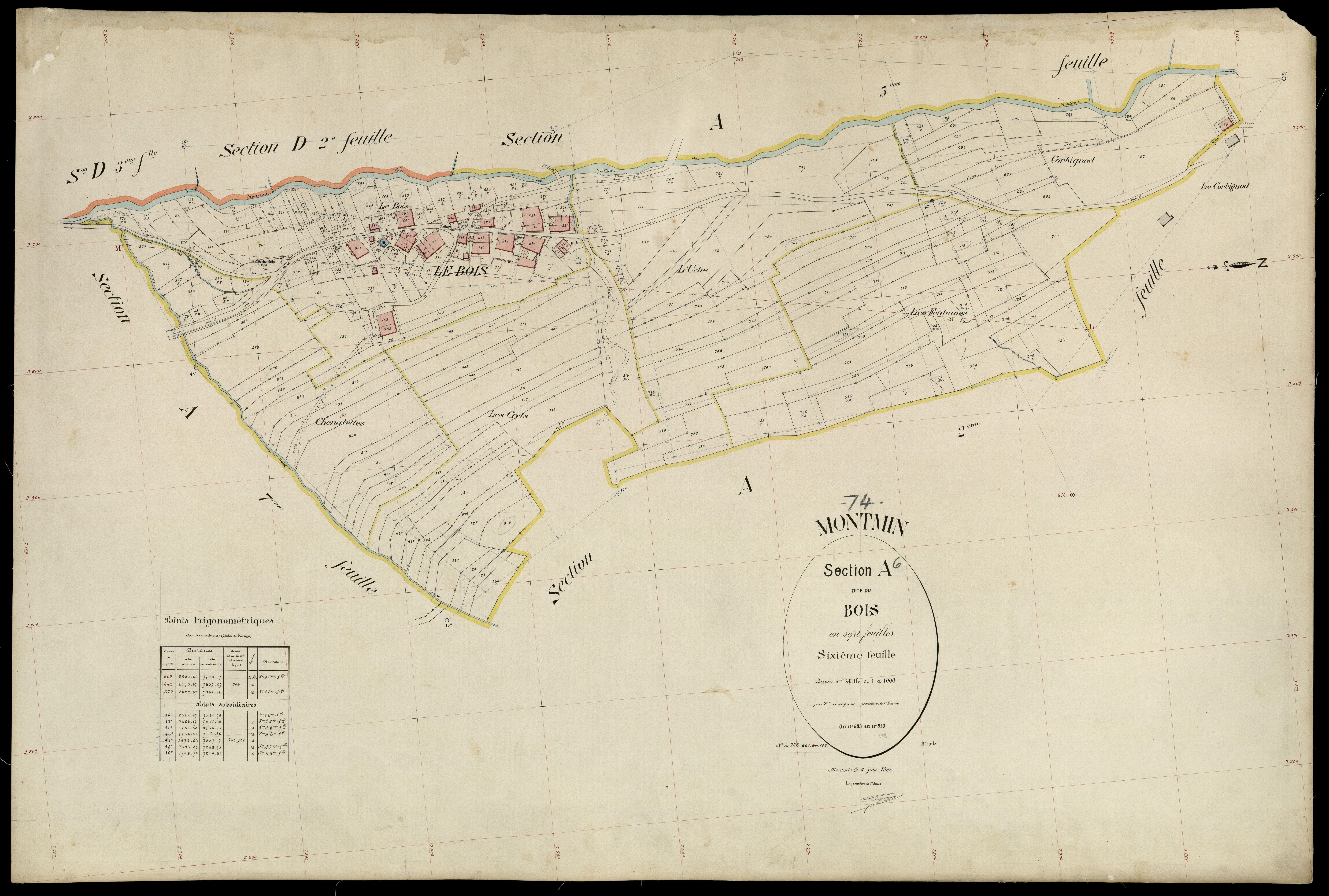 3 P 3 6231 - Feuille n° 7, parcelles n° 931 à 1220 - 2 juin 1906