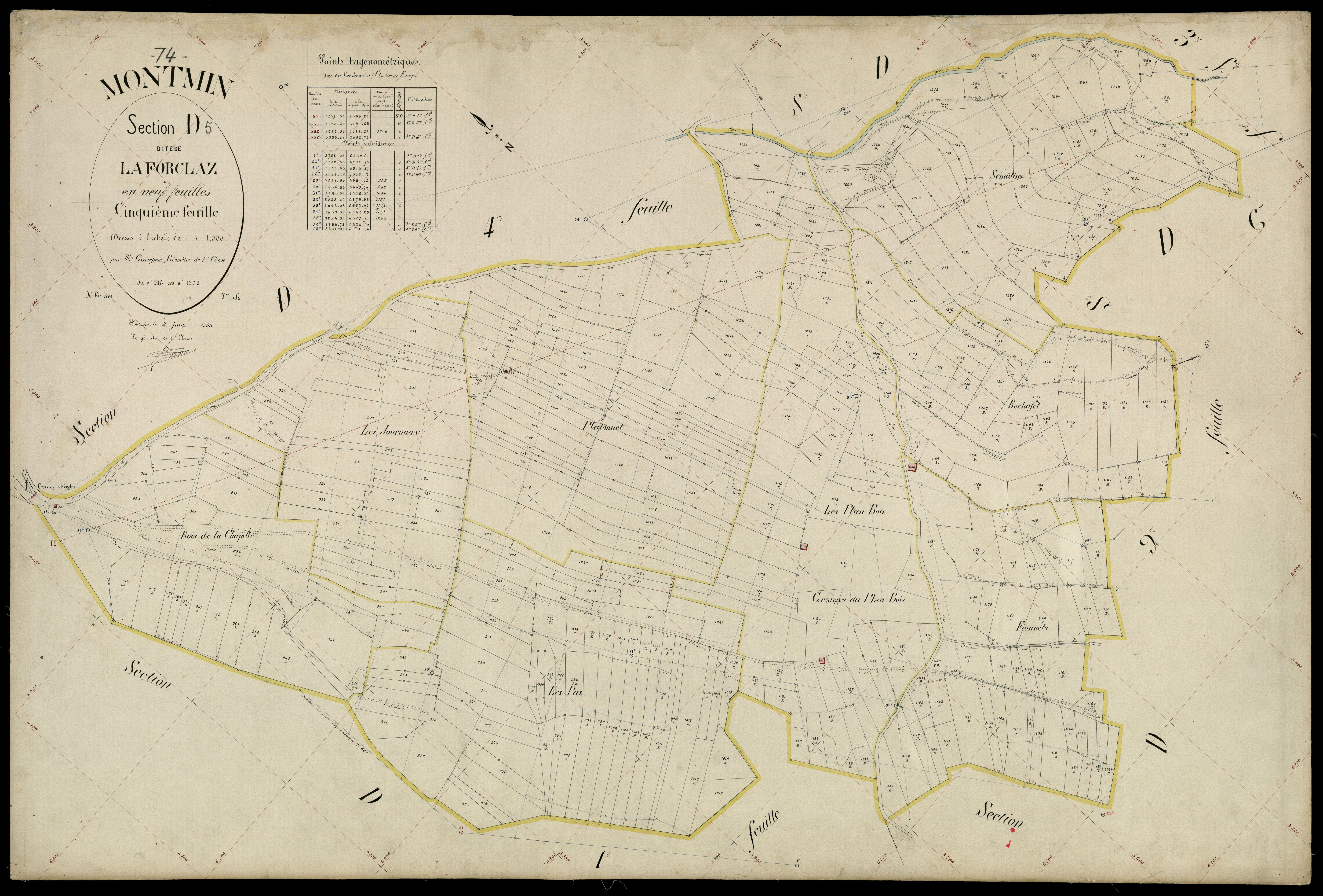 3 P 3 6251 - Feuille n° 6, parcelles n° 126 à 1303 - 2 juin 1906