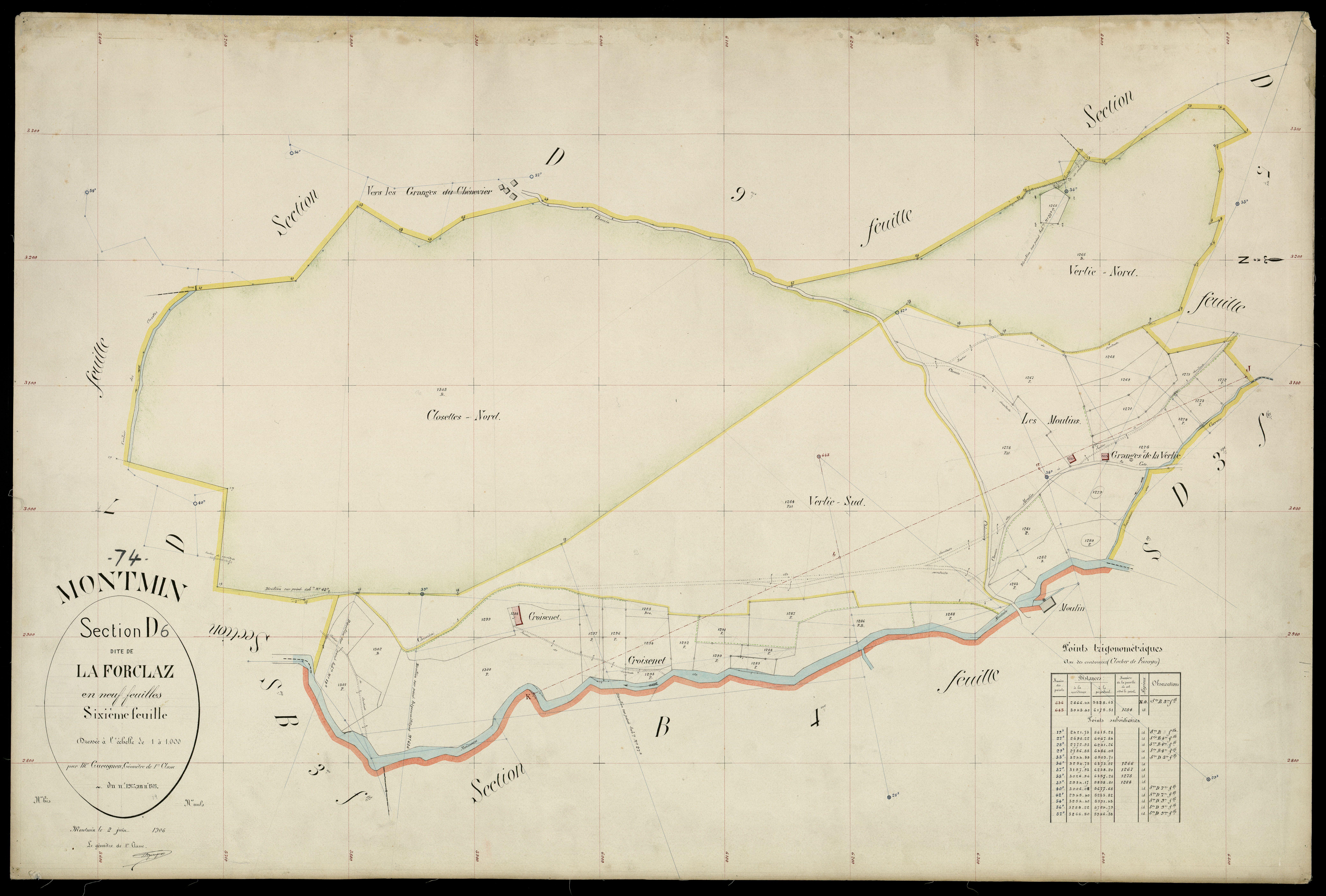 3 P 3 6252 - Feuille n° 7, parcelles n° 1304 à 1368 - 2 juin 1906