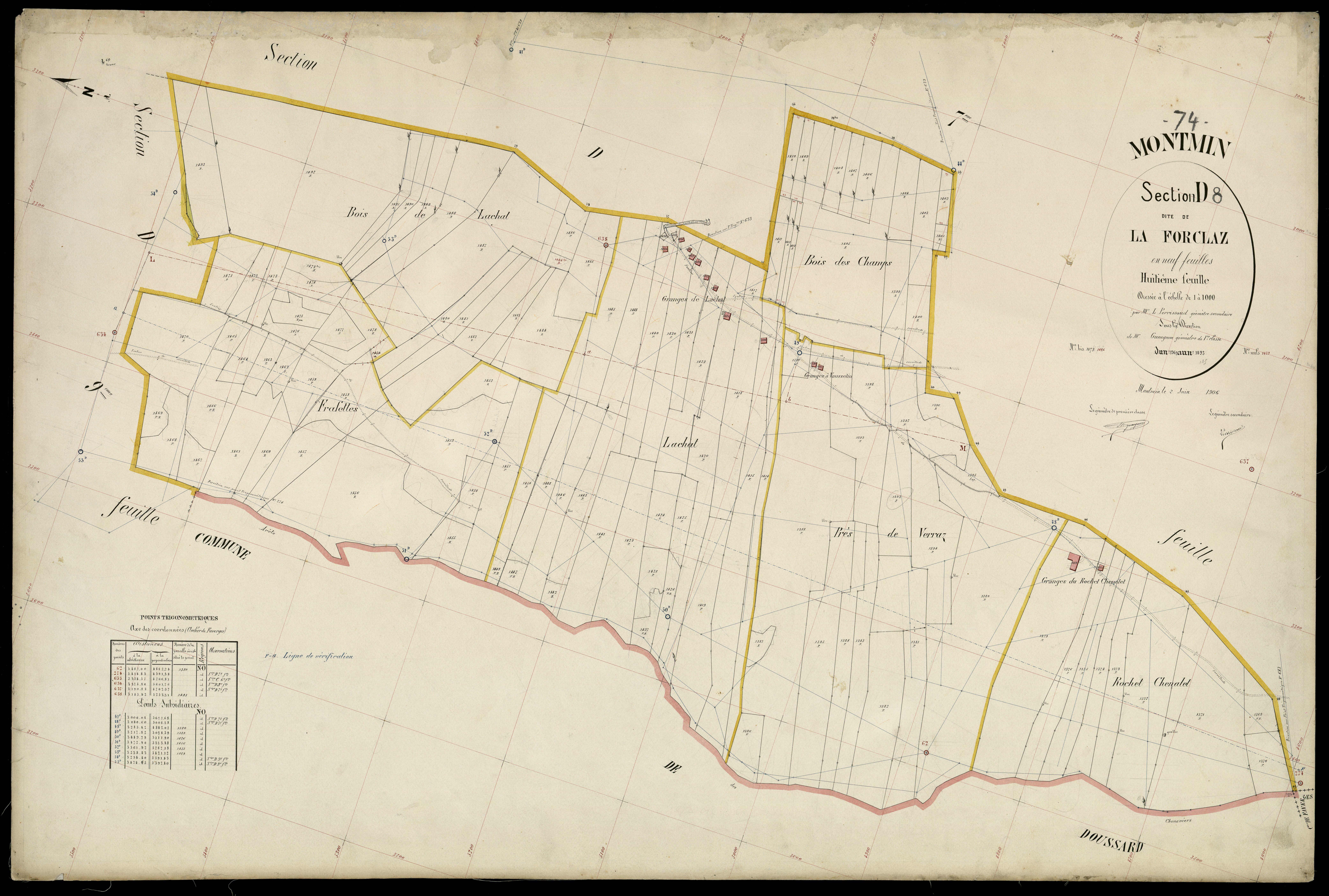 3 P 3 6254 - Feuille n° 9, parcelles n° 1494 à 1699 - 2 juin 1906