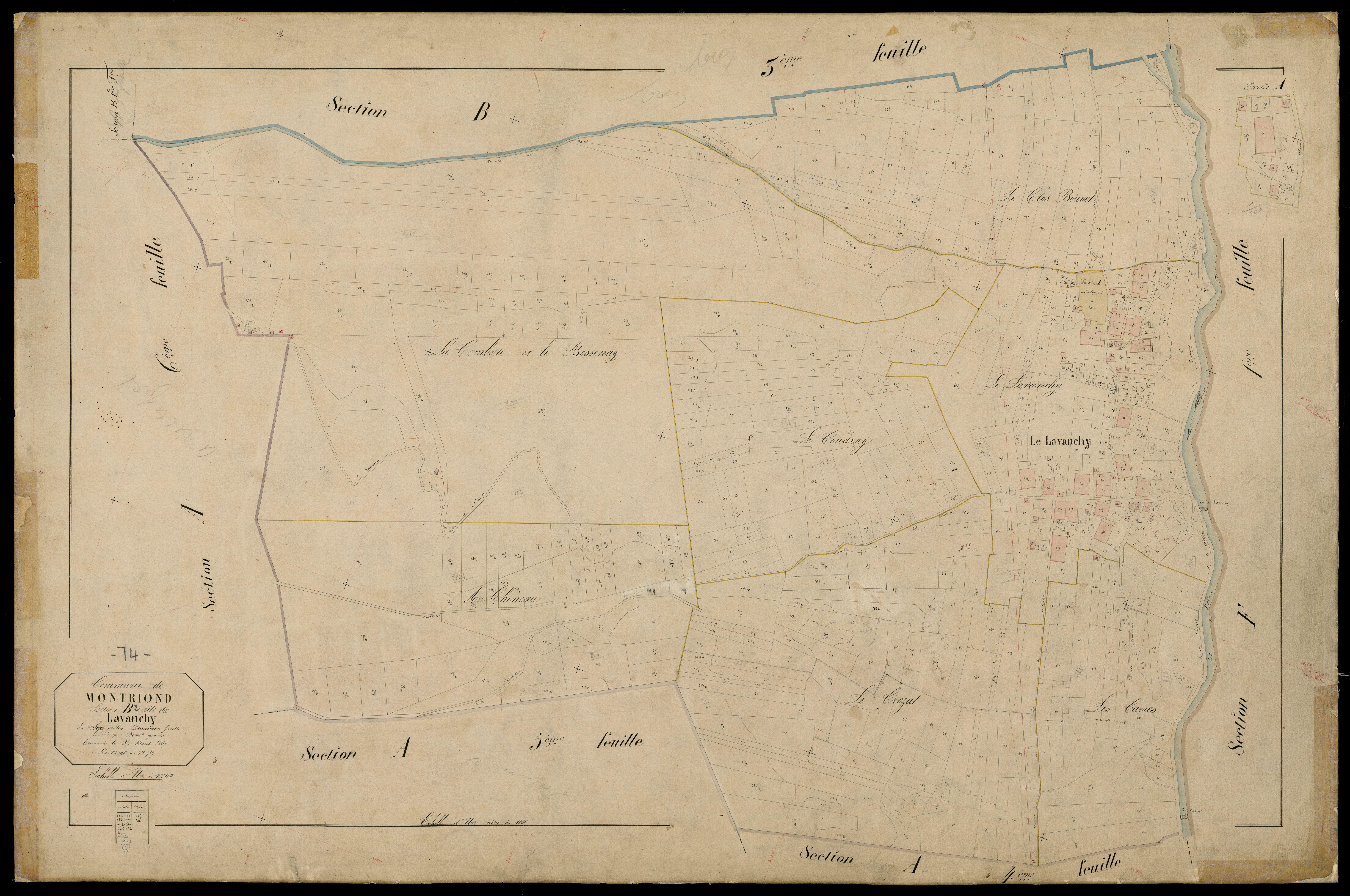 3 P 3 6264 - Feuille n° 3, parcelles n° 790 à 1137 - 5 juillet 1859