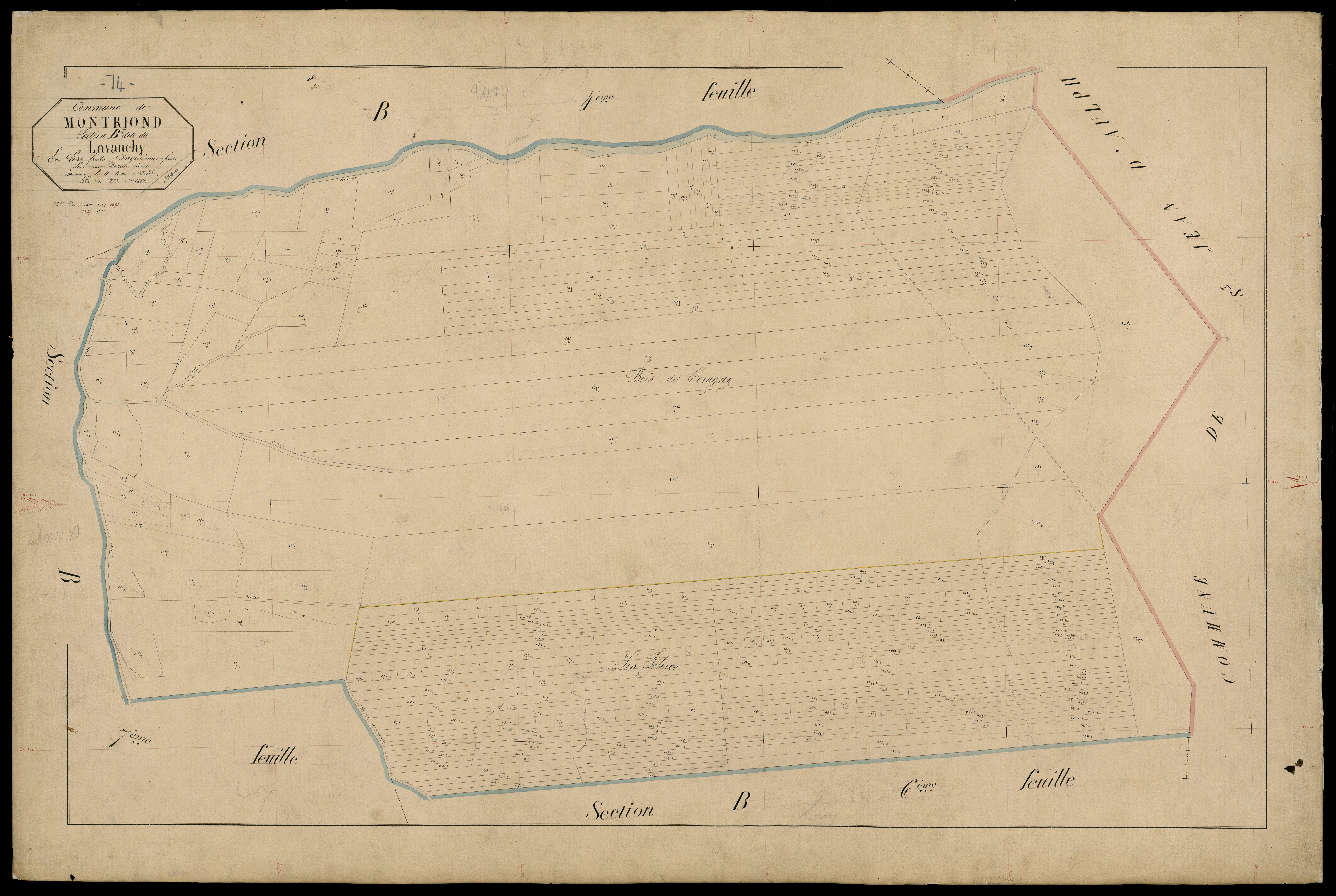3 P 3 6267 - Feuille n° 6, parcelles n° 169 à 1882 - 8 mars 1868