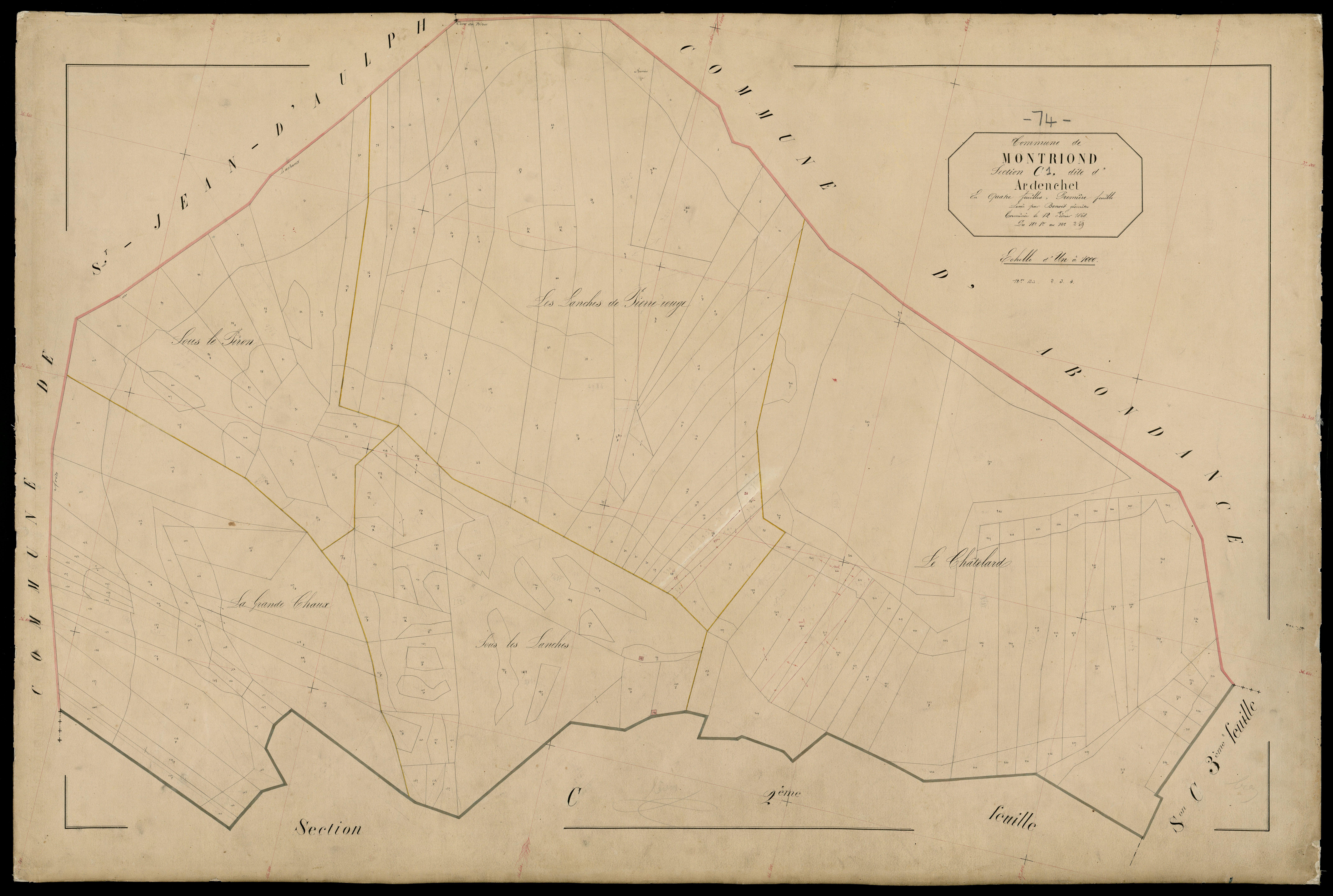 3 P 3 6270 - Feuille n° 2, parcelles n° 260 à 718 - 16 décembre 1867