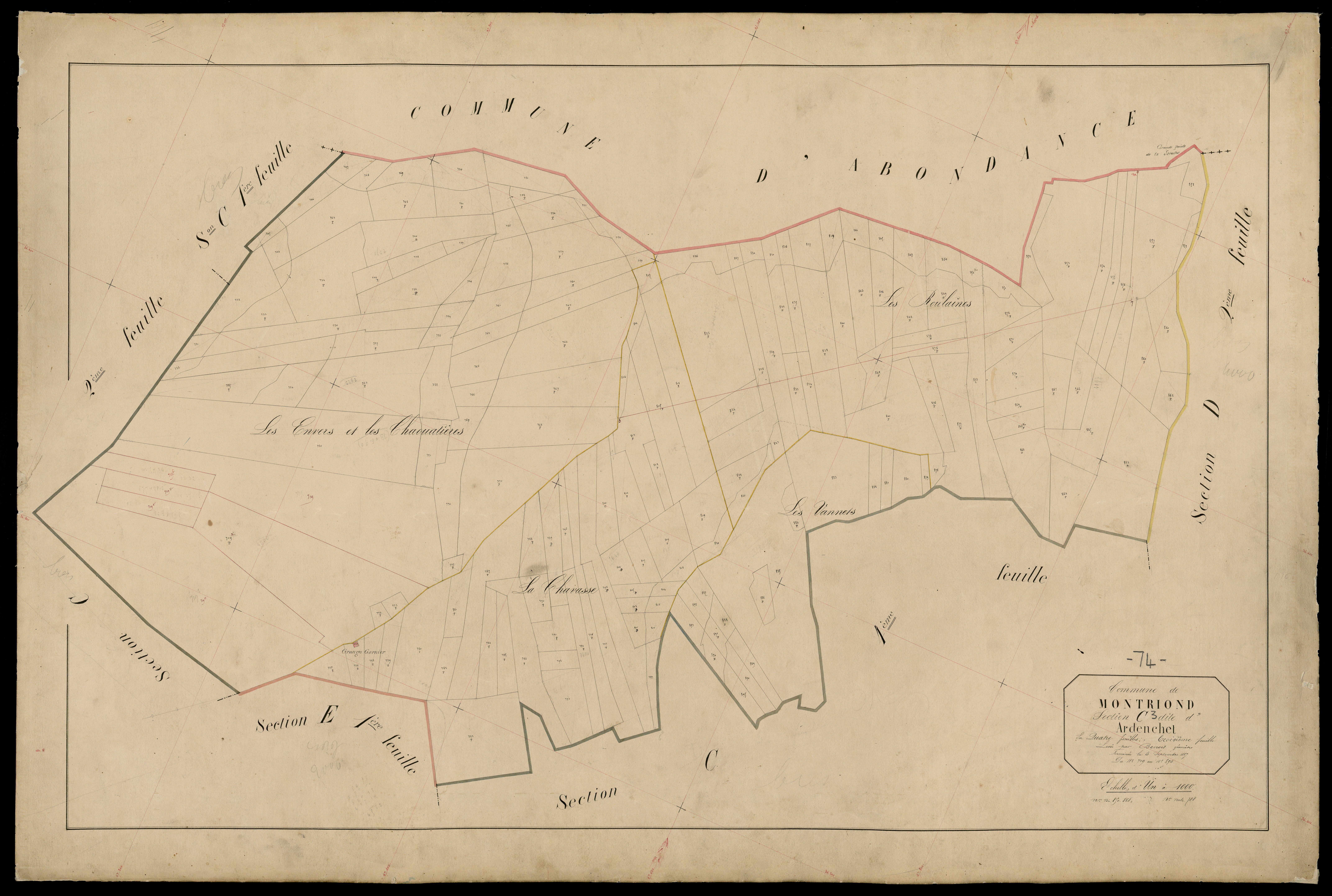3 P 3 6272 - Feuille n° 4, parcelles n° 896 à 1478 - 25 janvier 1868