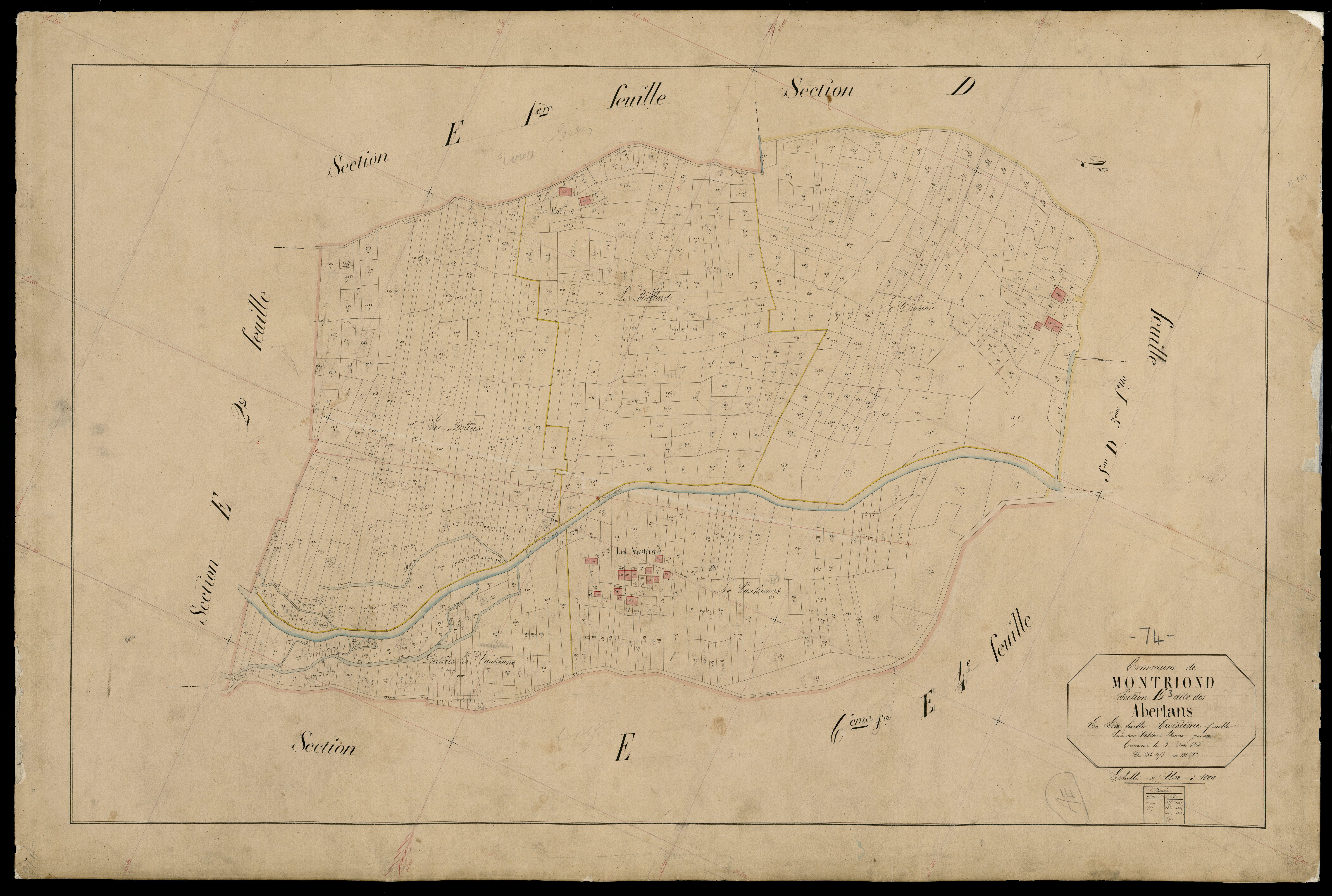 3 P 3 6280 - Feuille n° 4, parcelles n° 1763 à 221 - 3 novembre 1867