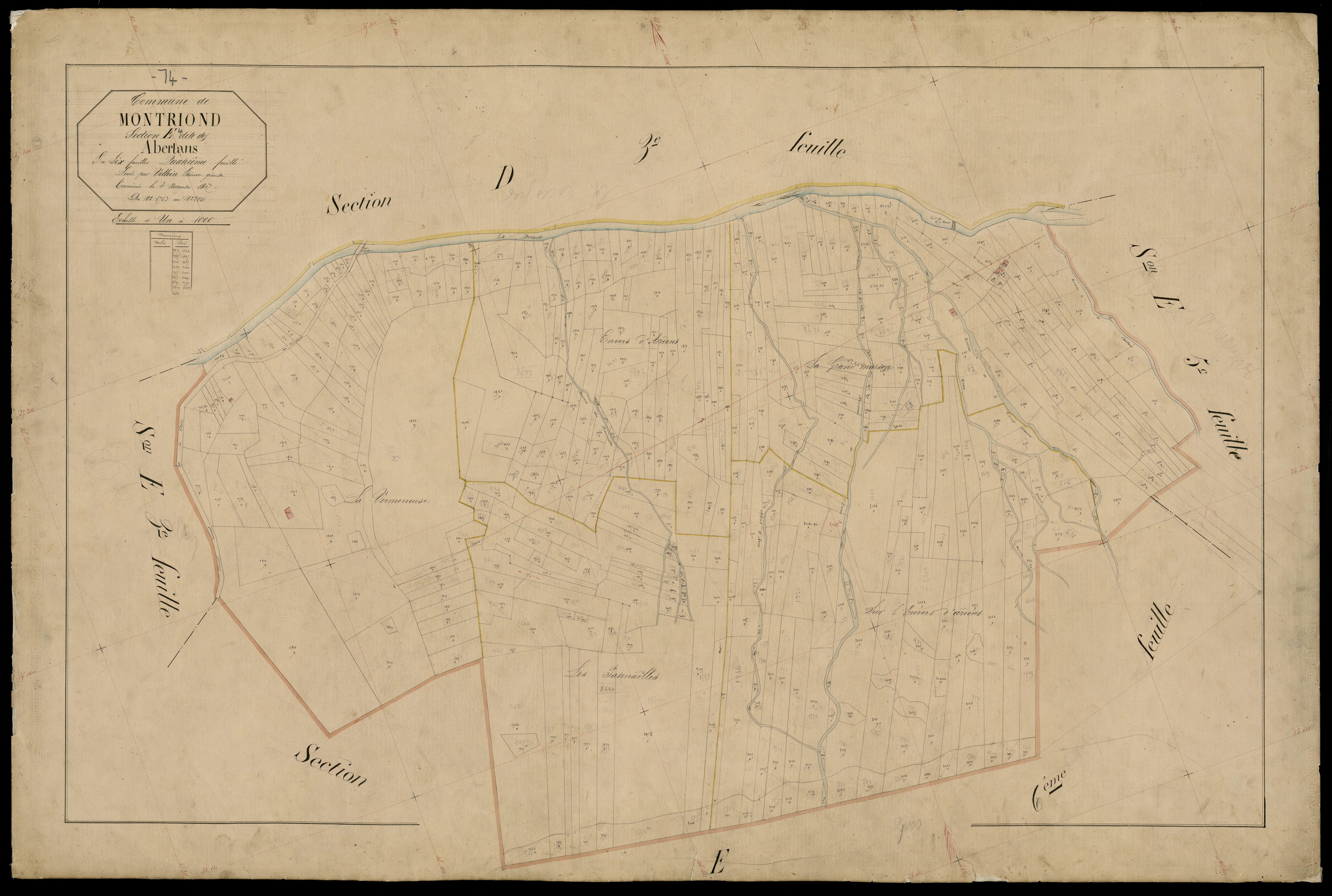 3 P 3 6281 - Feuille n° , parcelles n° 222 à 2677 - 4 avril 1868