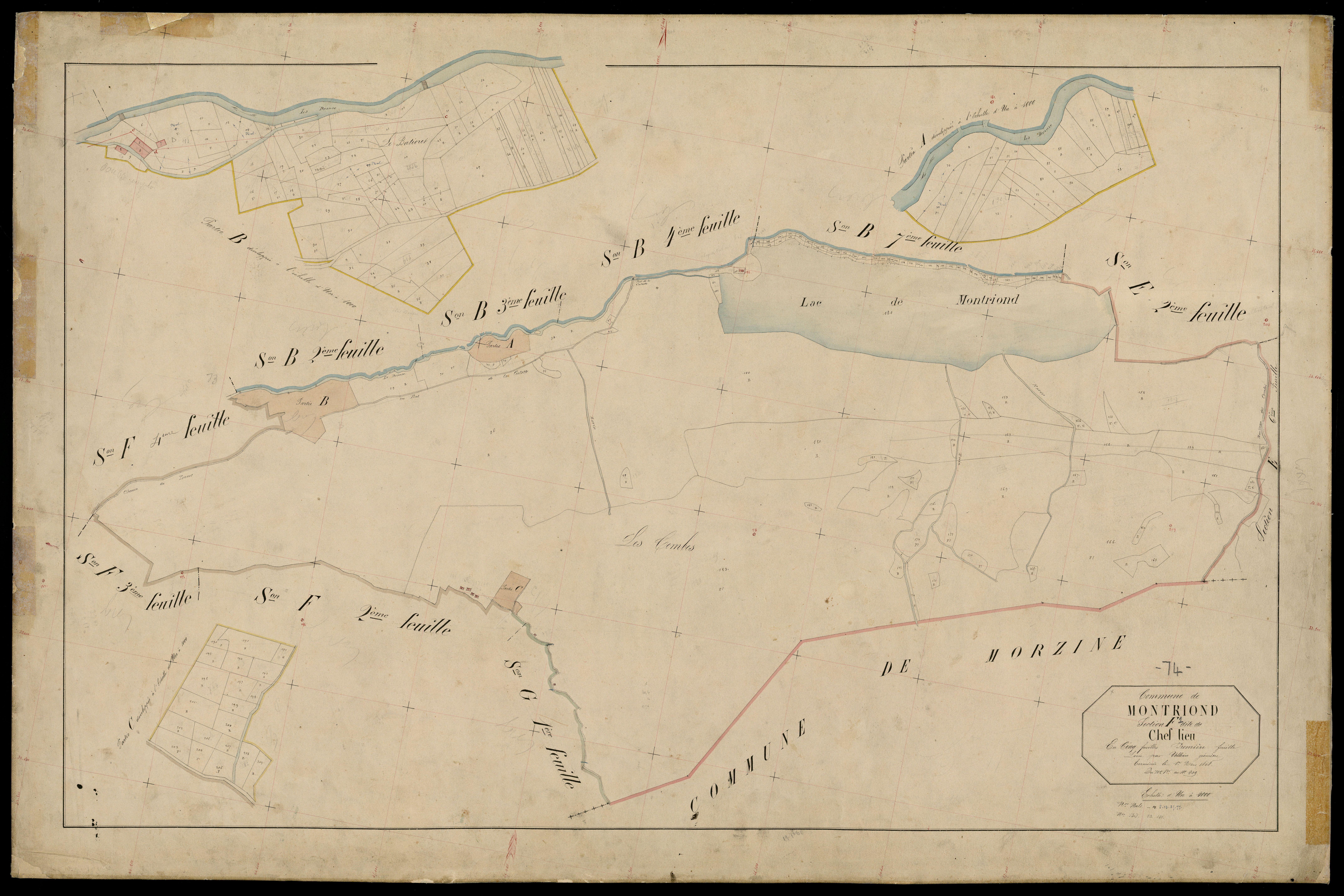3 P 3 6284 - Feuille n° 2, parcelles n° 210 à 723 - 3 mars 1868
