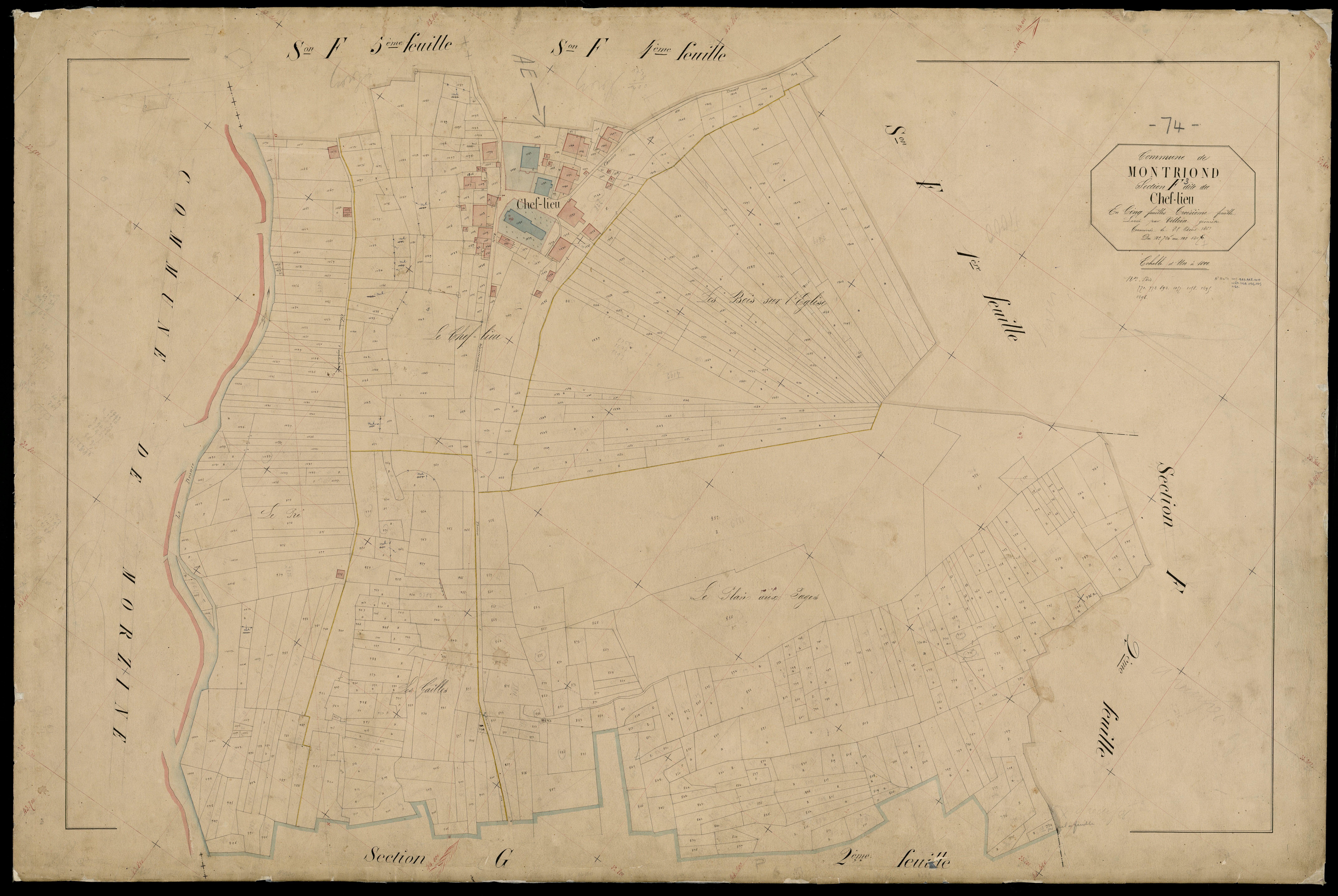 3 P 3 6286 - Feuille n° 4, parcelles n° 1308 à 171 - 6 décembre 1867