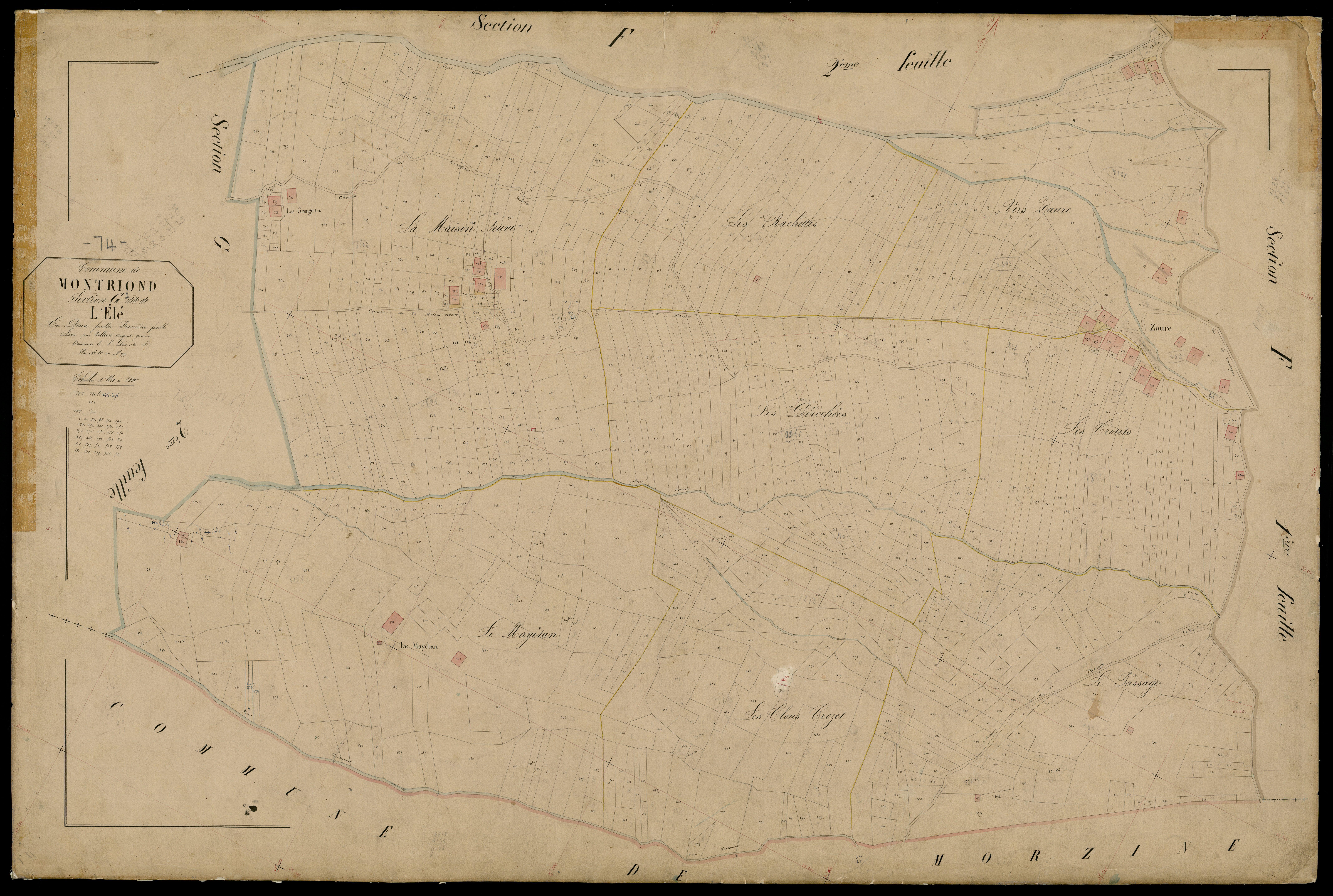 3 P 3 6289 - Feuille n° 2, parcelles n° 800 à 1920 -
