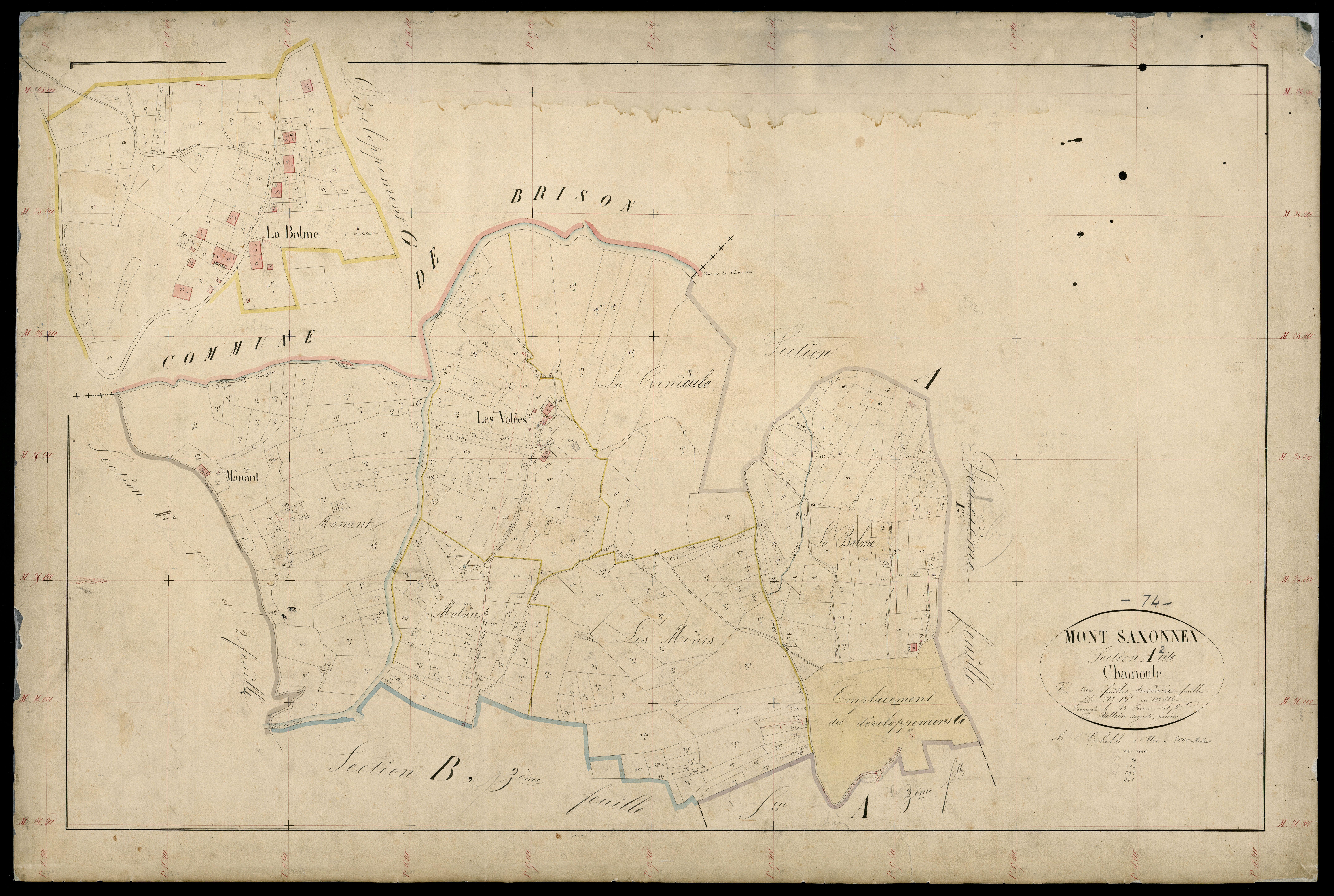3 P 3 6293 - Feuille n° 3, parcelles n° 404bis à 1030 - 20 novembre 1869