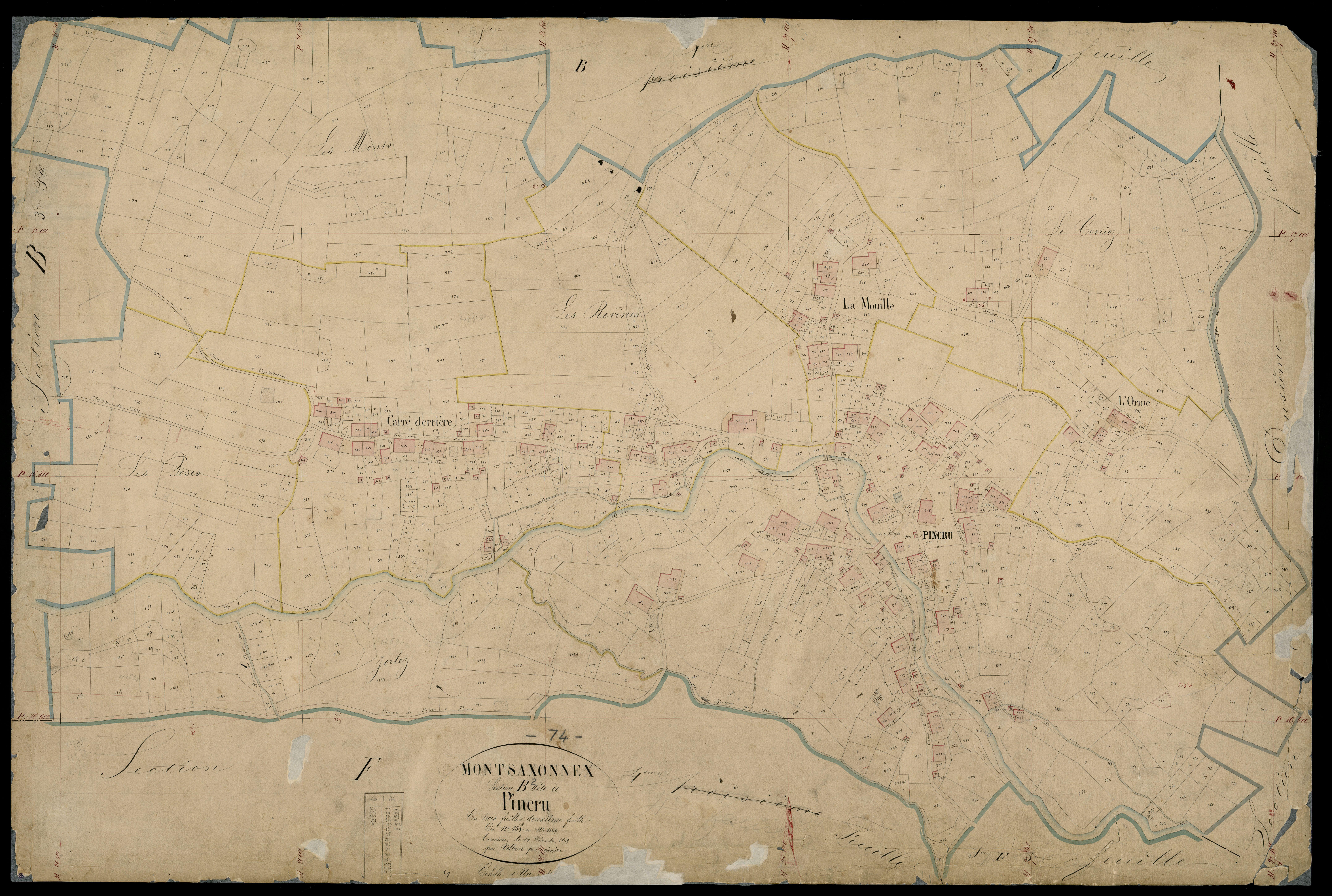 3 P 3 6296 - Feuille n° 3, parcelles n° 1160 à 144 - 28 décembre 1869