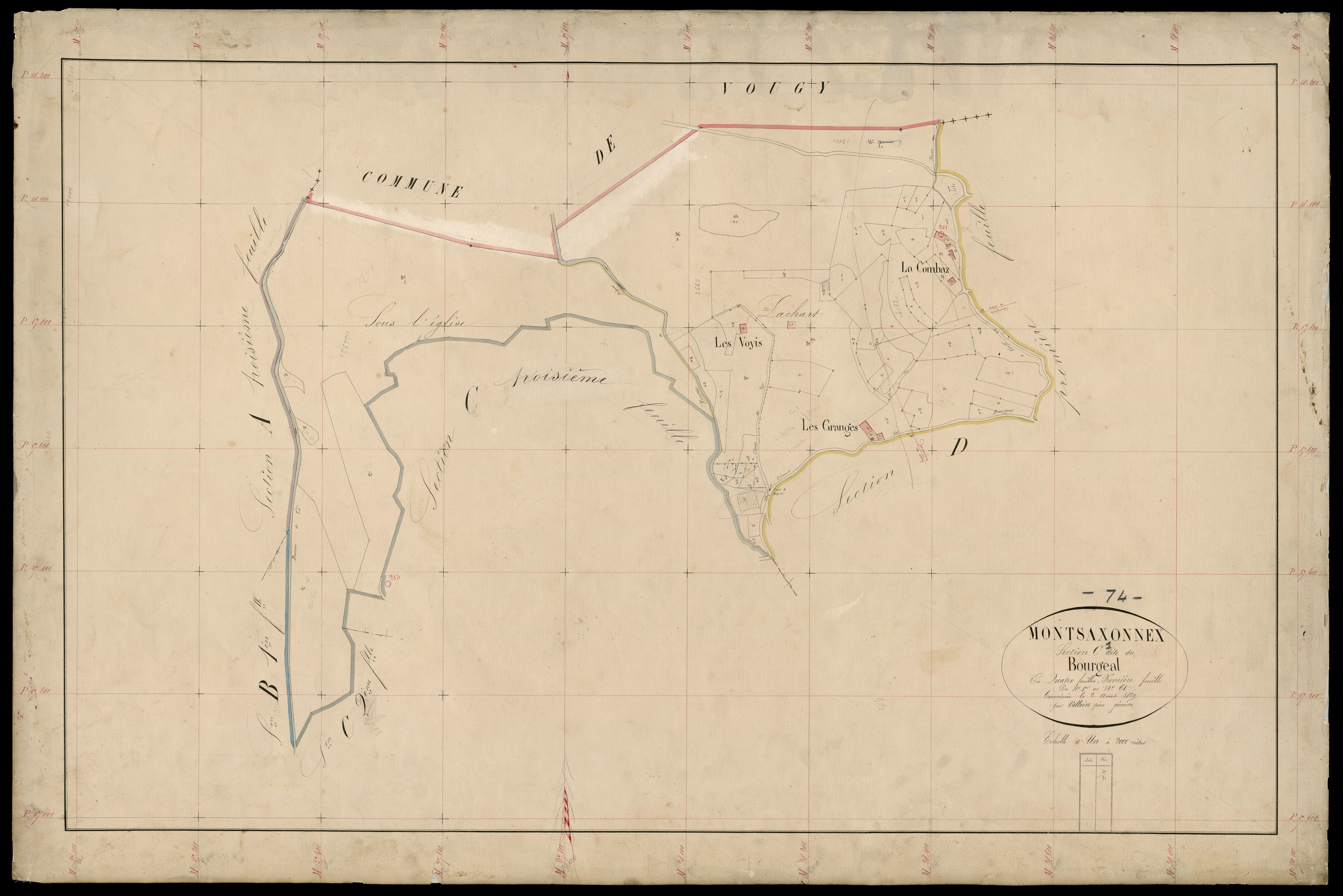 3 P 3 6298 - Feuille n° 2, parcelles n° 61bis à 80 - 8 mai 1869