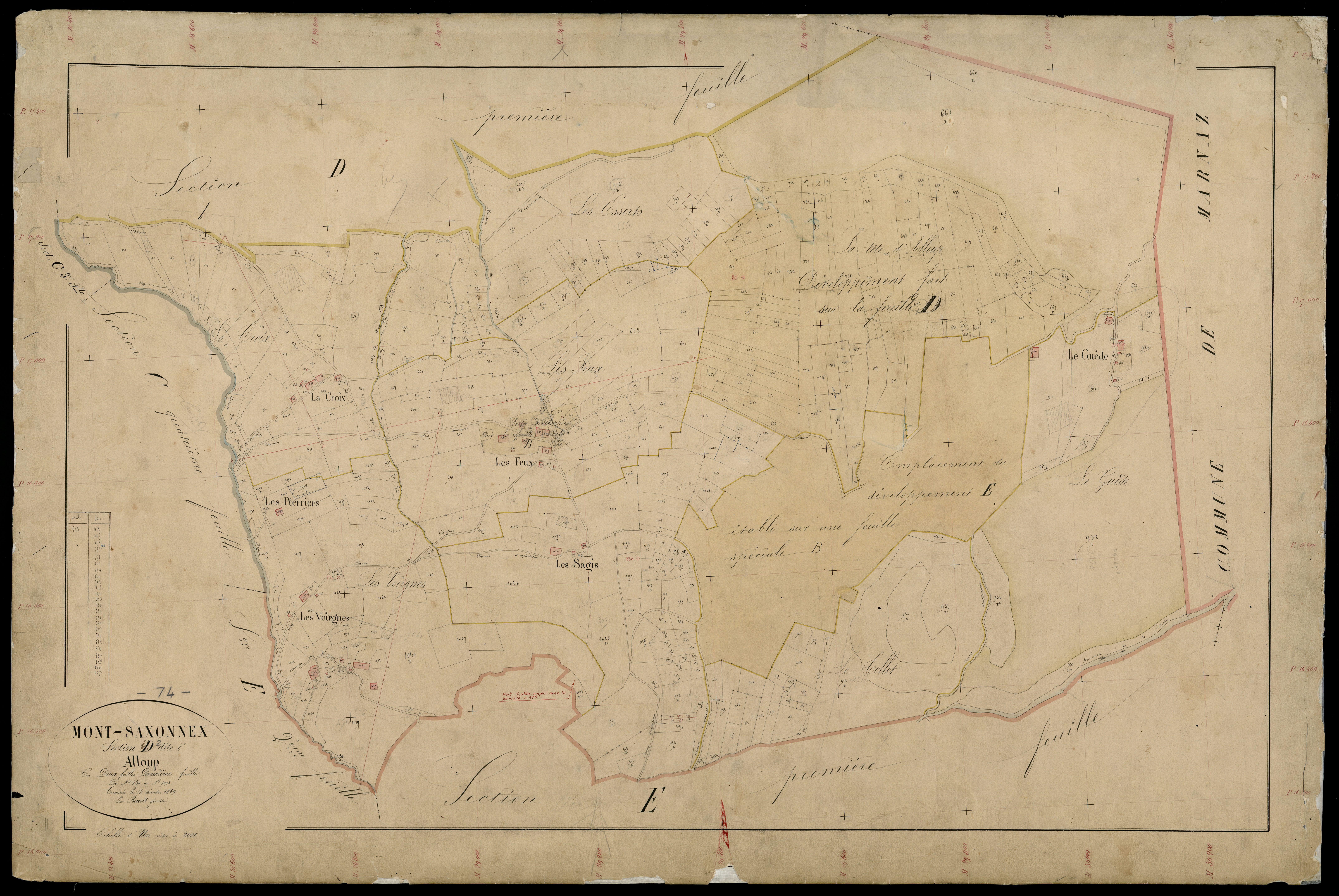3 P 3 6304 - Feuille n° 2 bis, parcelles n° 7 à 620 et 727 à 913 -
