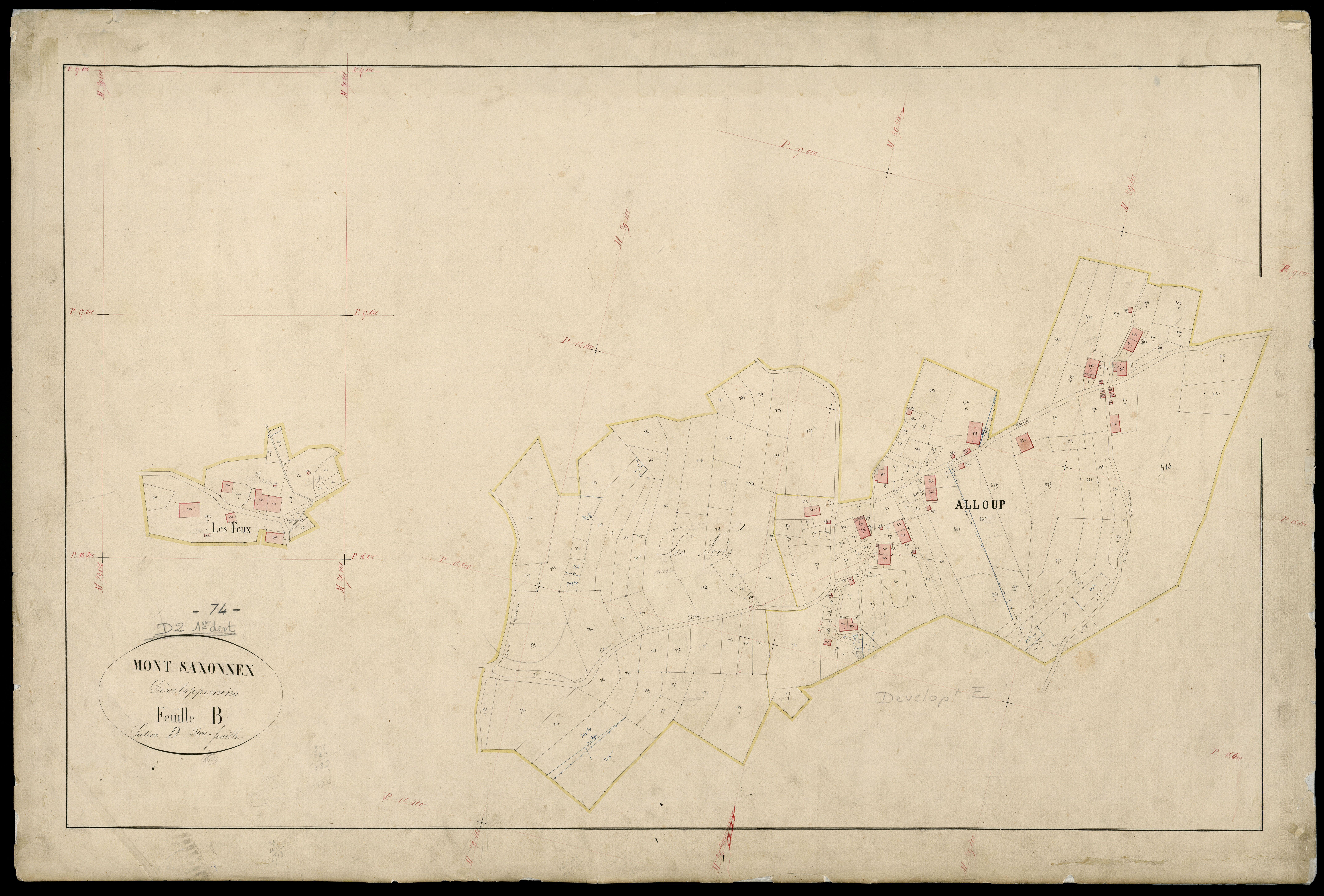 3 P 3 6305 - Feuille n° 2 ter, parcelles n° 662 à 726bis -