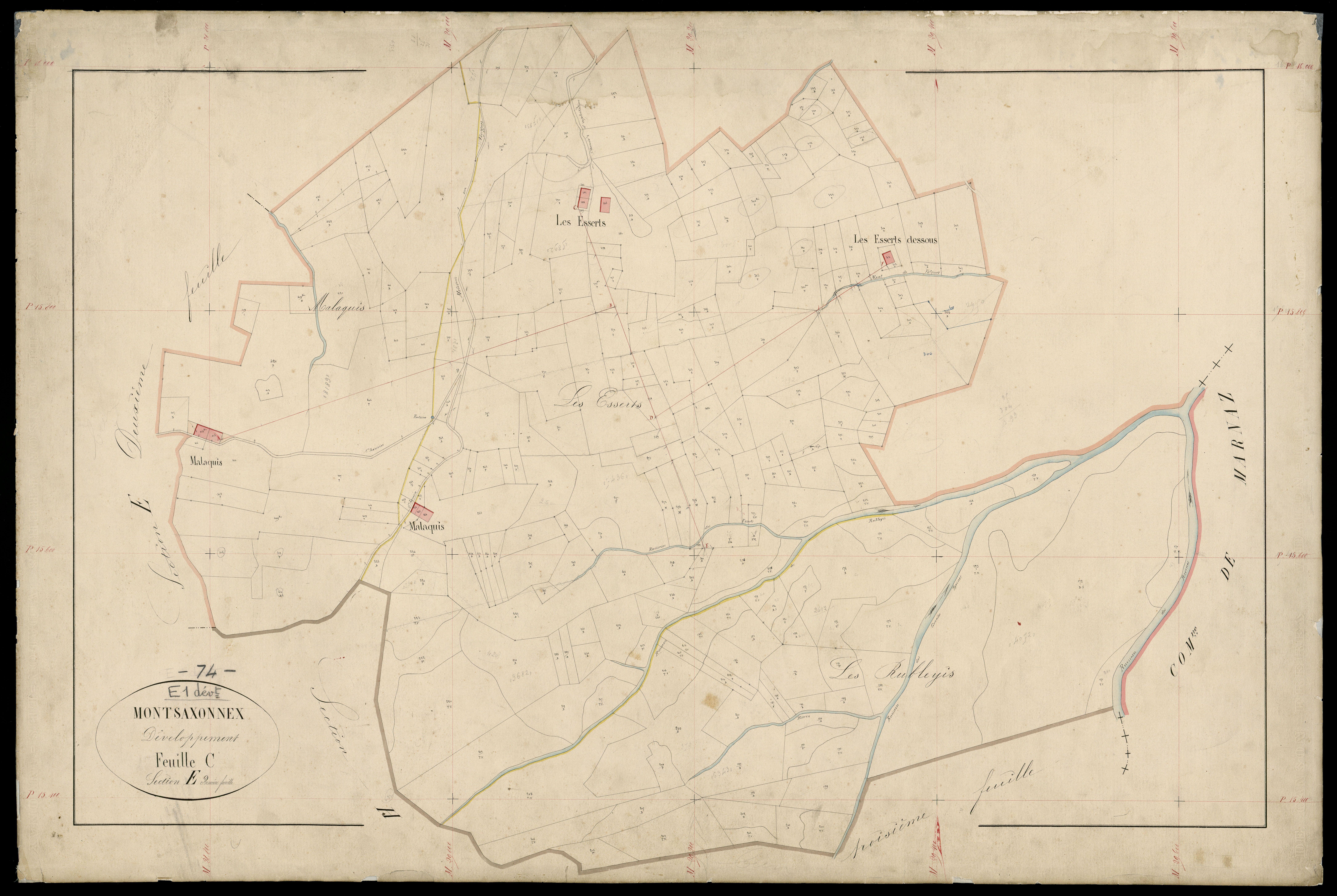3 P 3 6308 - Feuille n° 3, parcelles n° 863 à 108 - 10 novembre 1869
