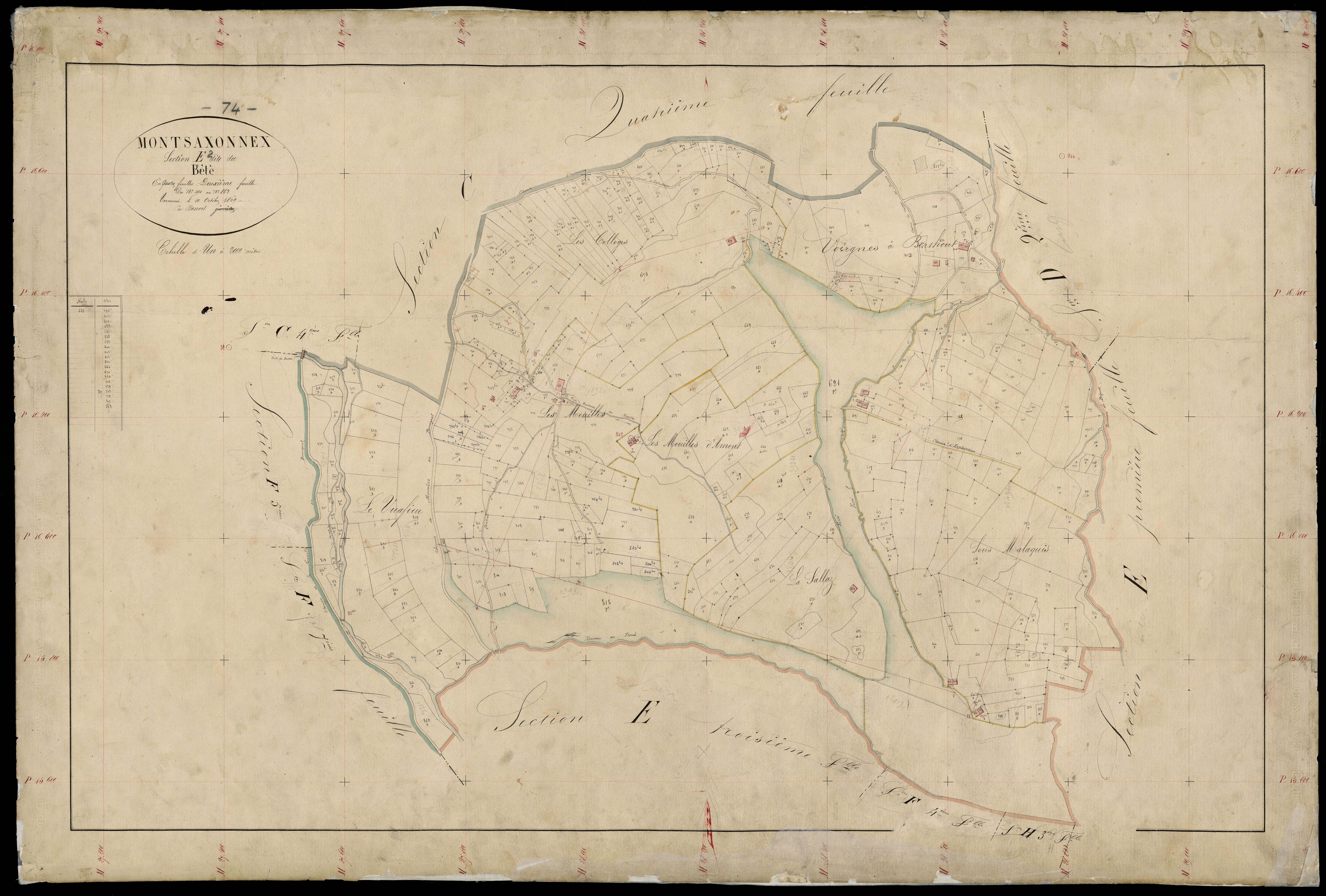 3 P 3 6309 - Feuille n° 4, parcelles n° 1086 à 1219 - 20 décembre 1869