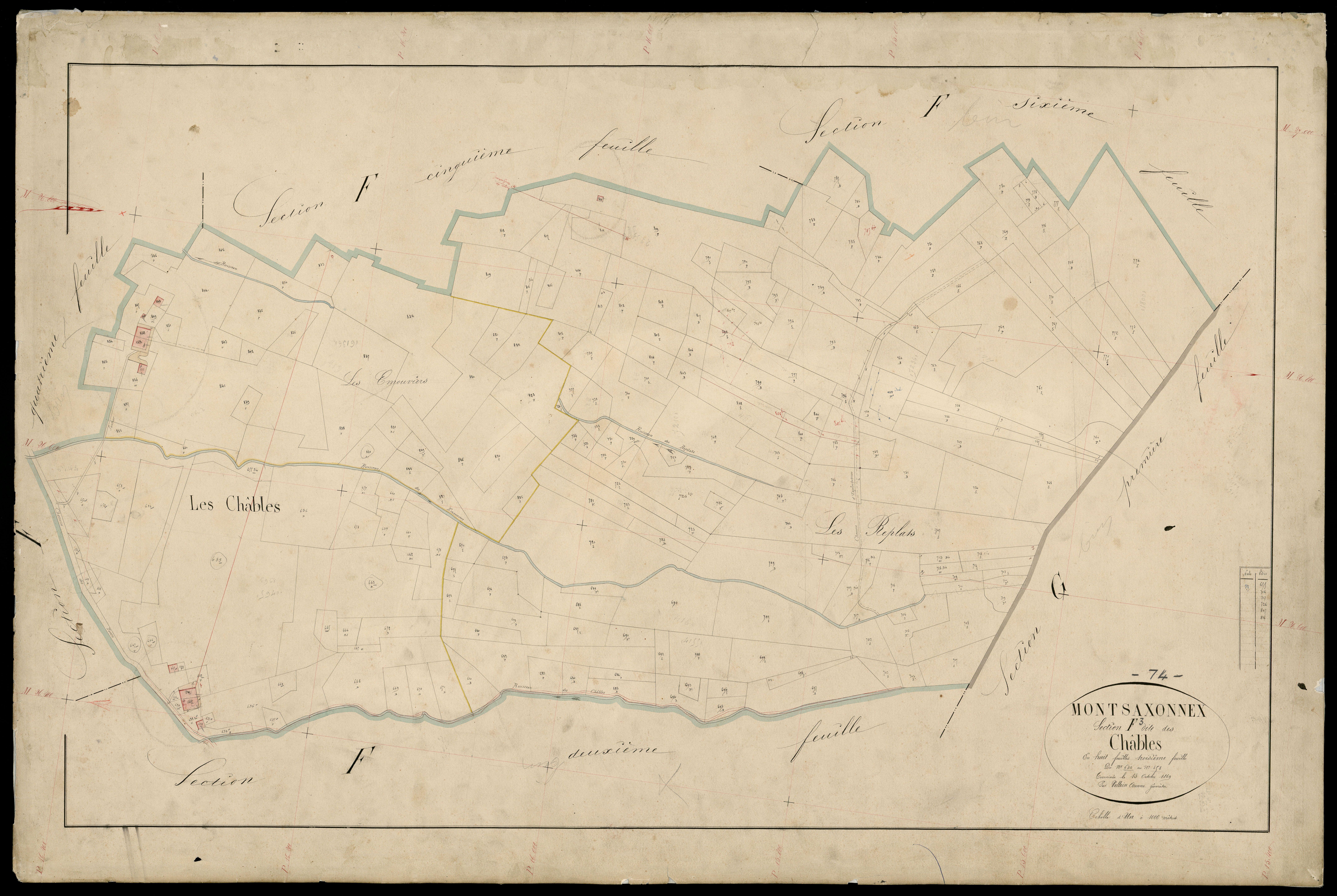 3 P 3 6314 - Feuille n° 4, parcelles n° 89 à 961 - 2 novembre 1869