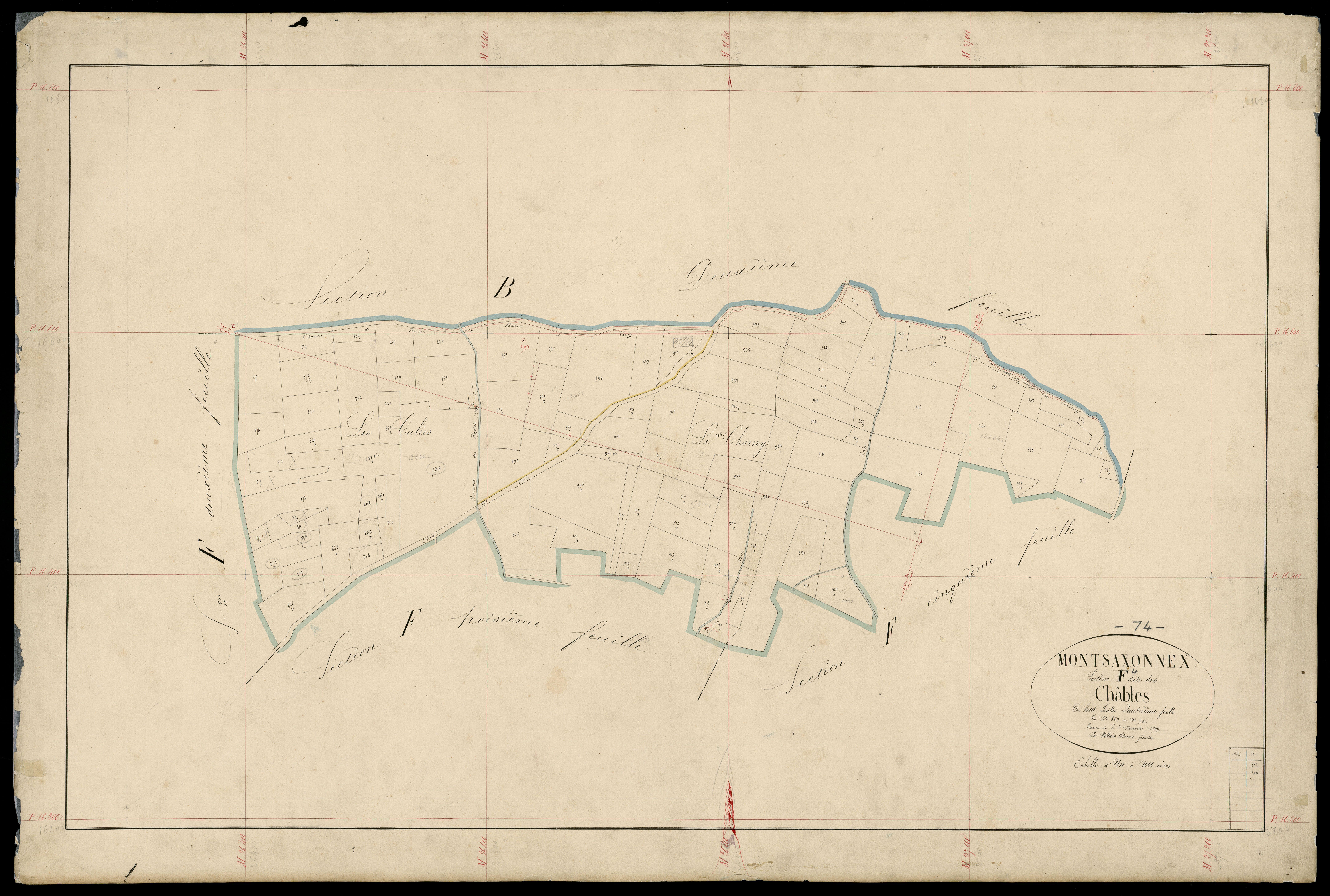3 P 3 6315 - Feuille n° , parcelles n° 962 à 1170 - 4 janvier 1870
