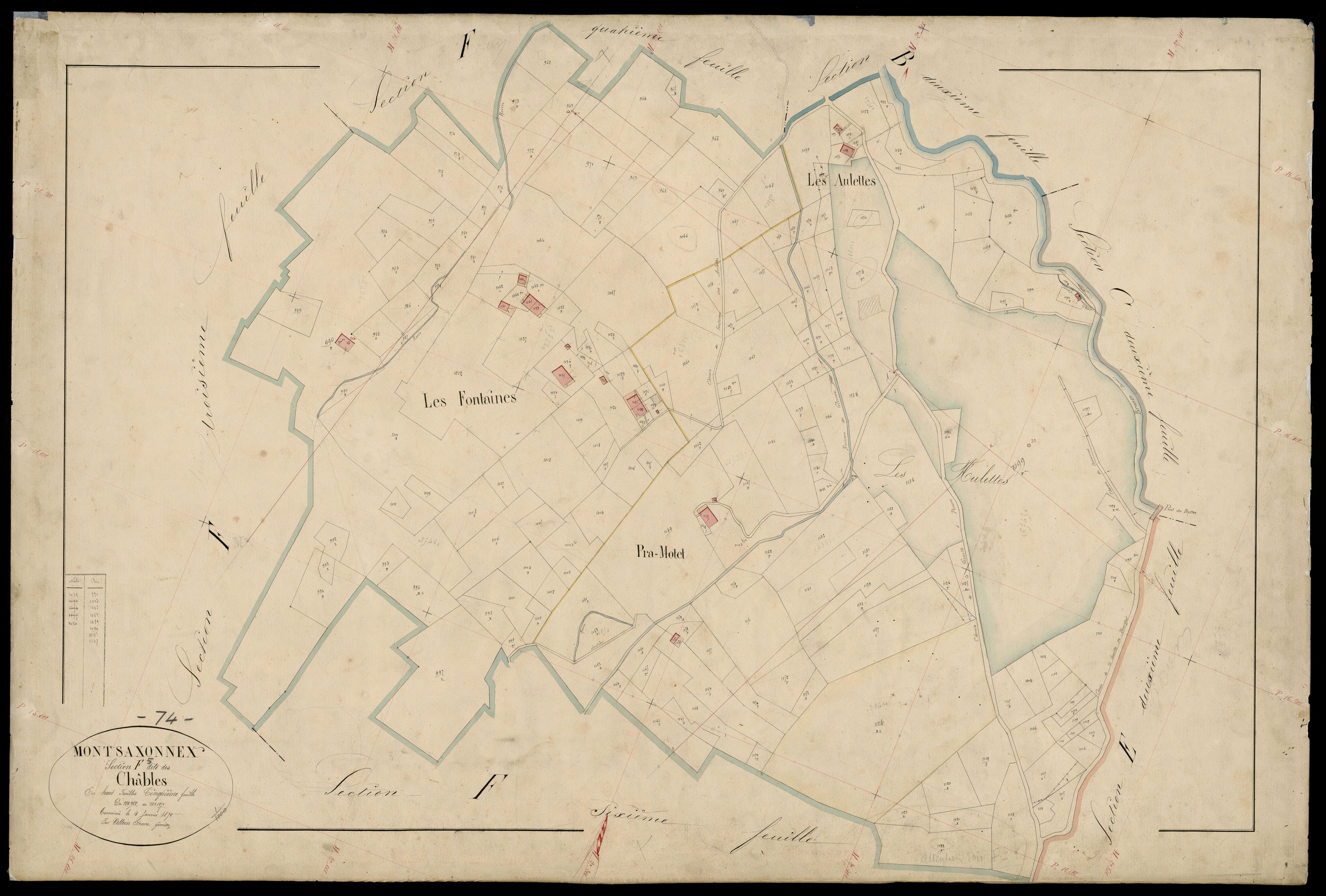 3 P 3 6316 - Feuille n° 6, parcelles n° 1171 à 104 - 1er février 1870