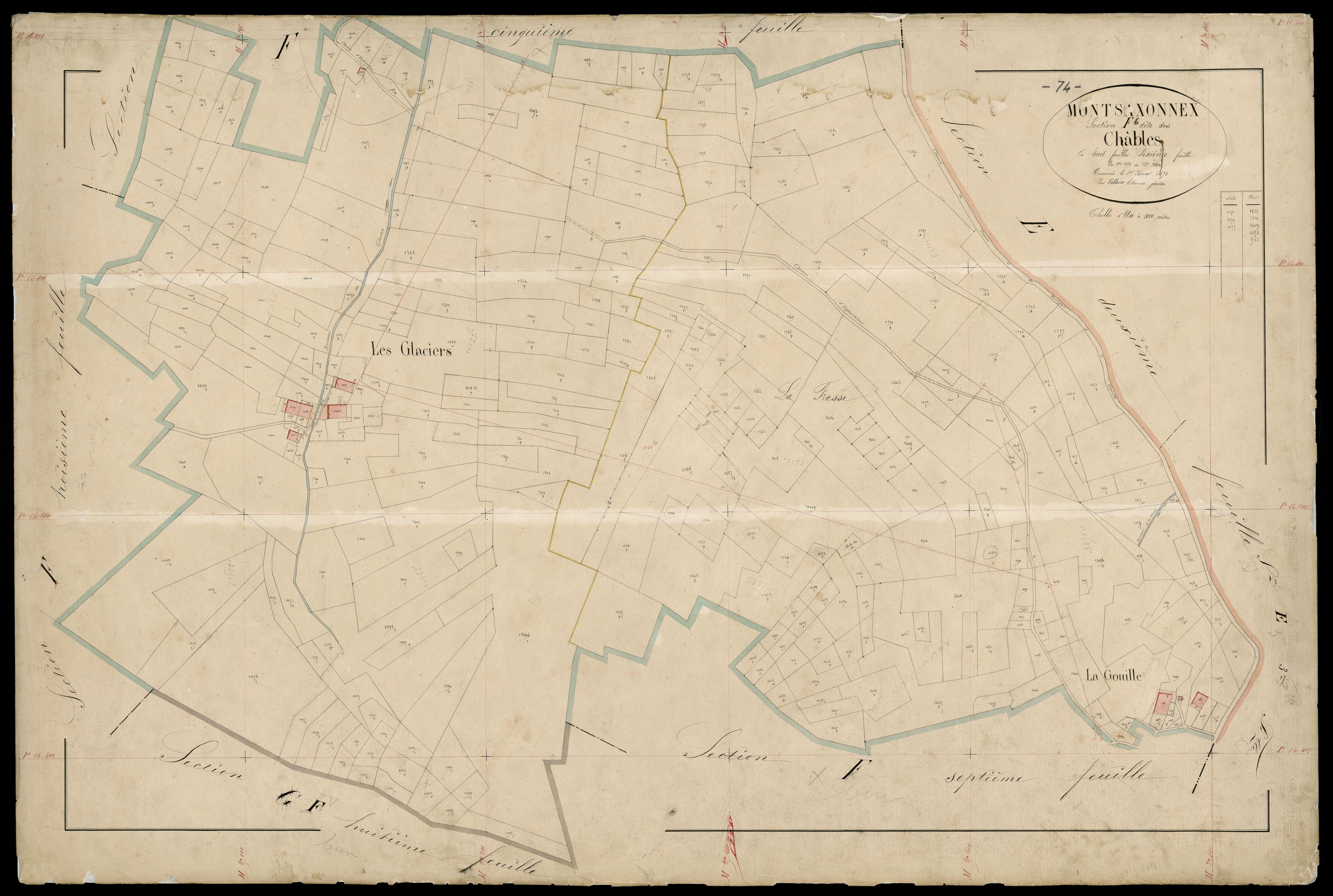 3 P 3 6317 - Feuille n° 7, parcelles n° 10 à 1821 - 15 juillet 1869