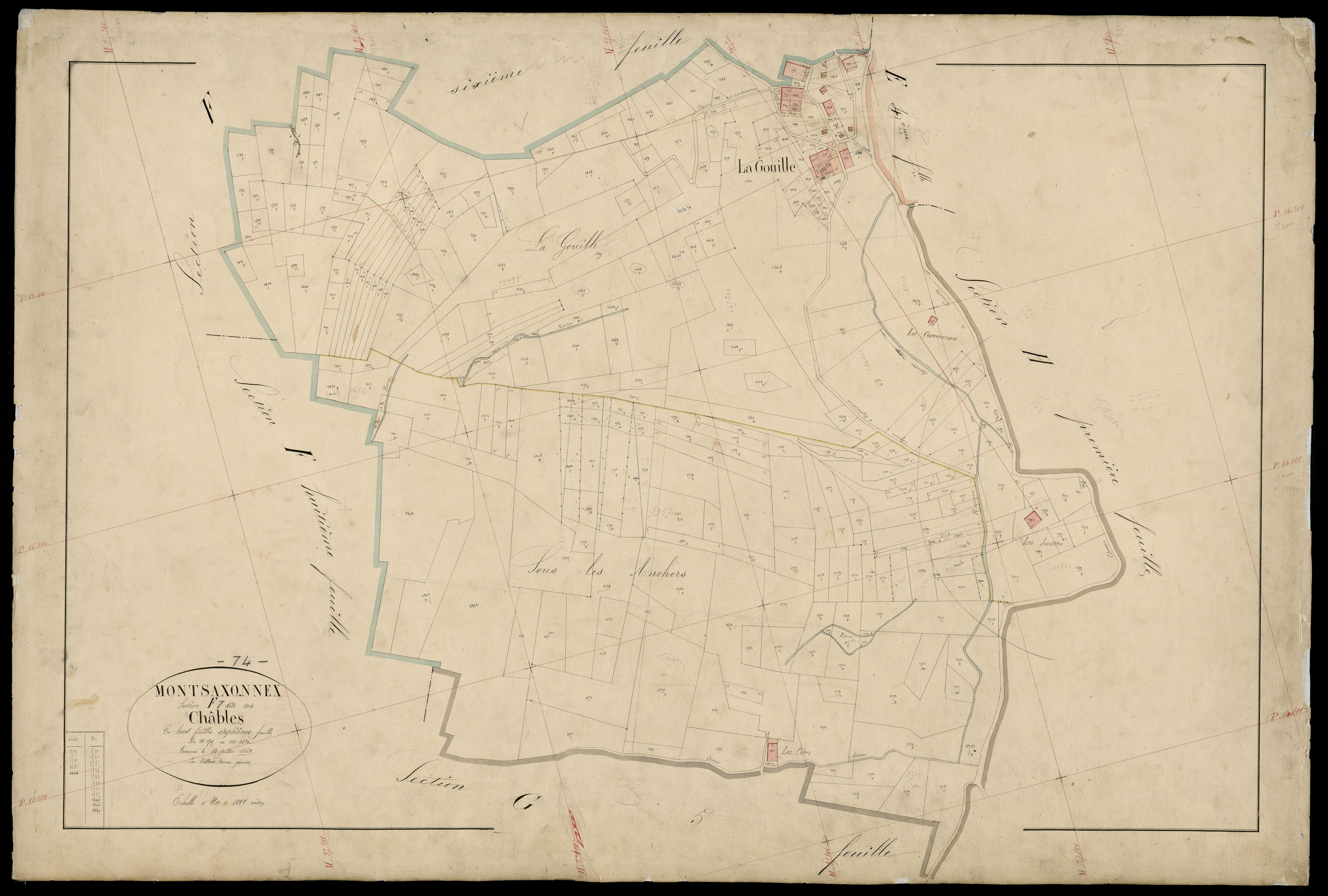 3 P 3 6318 - Feuille n° 8, parcelles n° 1822 à 1882 - 1er avril 1870